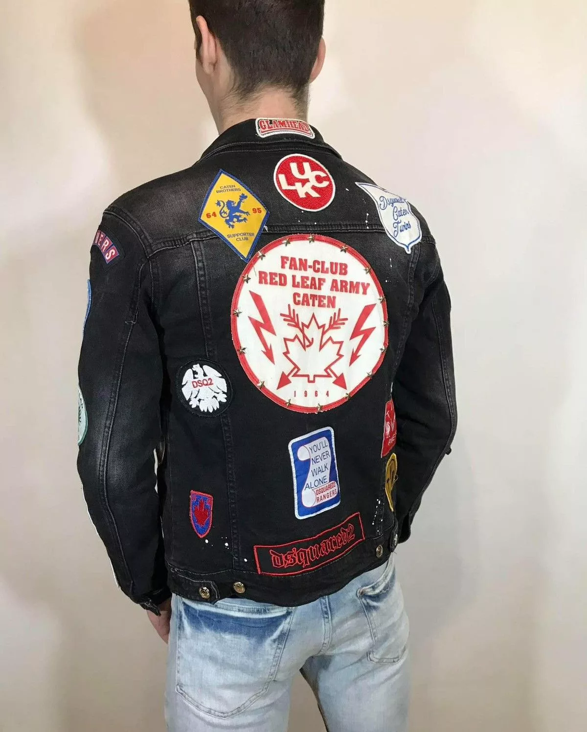 Dsquared2 Denim Jackets Dsquared2 made in Italy denim jacket with patch patches Black