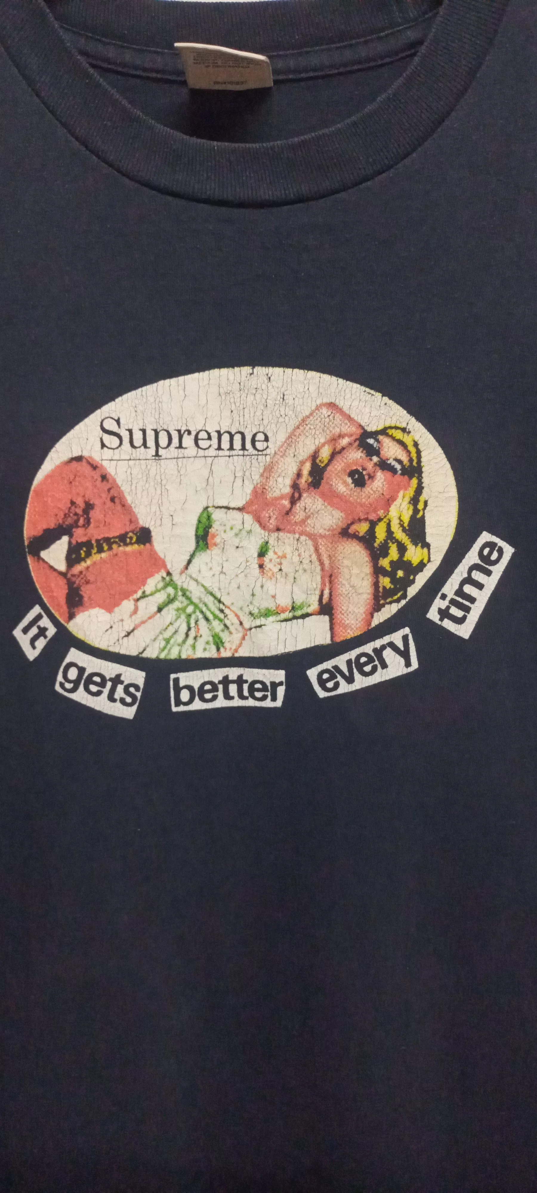 Supreme Short Sleeve T Shirts Supreme it gets better every time shirt Blue