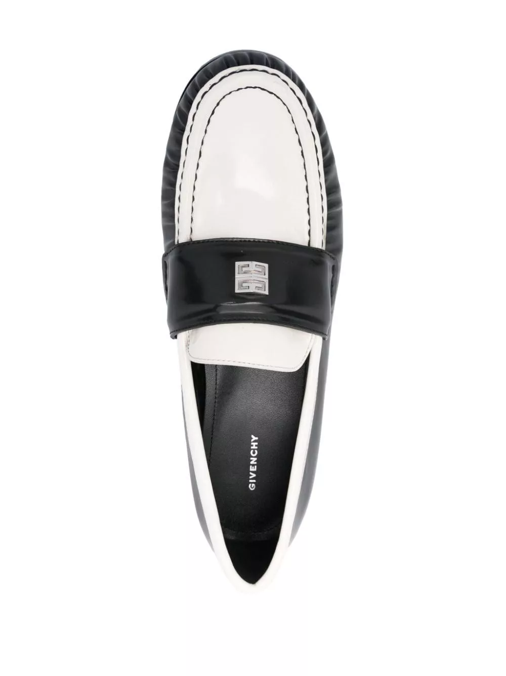 Givenchy Flats Givenchy 4G-motif Leather Loafers in black/white