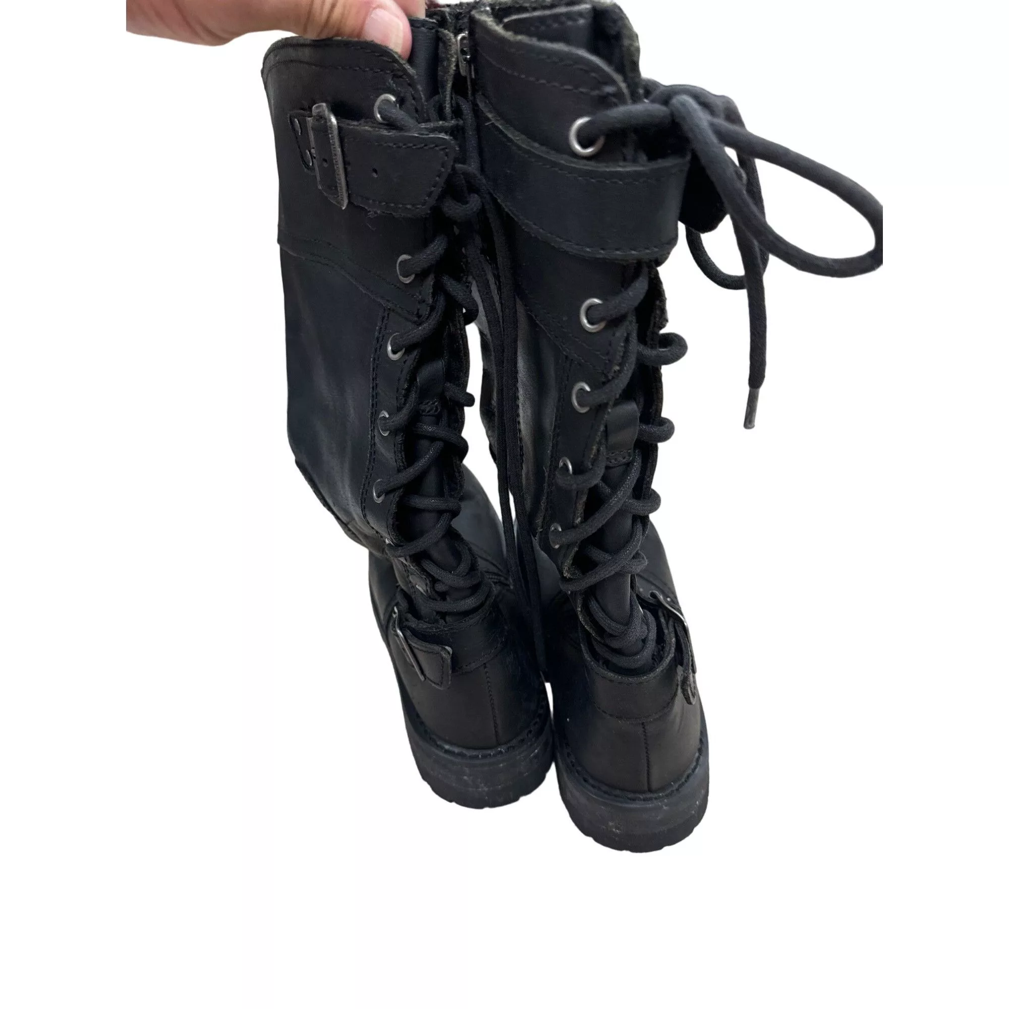 Harley Davidson Boots Harley Davidson men’s black leather shoes biker boots size 9