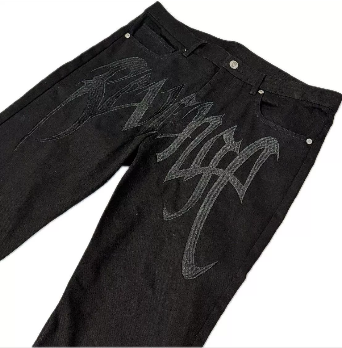 Revenge Denim Revenge Black Embroided Denim
