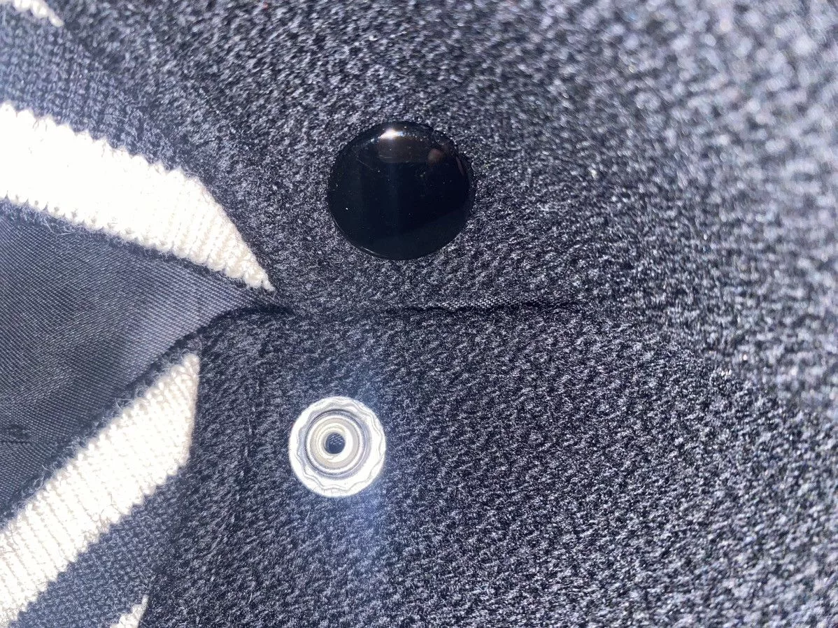 Celine Leather Jackets (52) CELINE Classic Teddy Varsity Jacket in Textured Wool Black