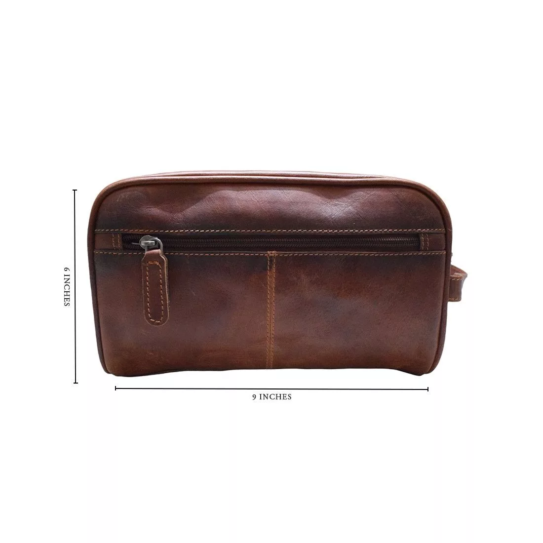 Handmade Bags Luggage Handmade New Genuine Leather Toiletry Bag Dark Rustic Reddish Brown