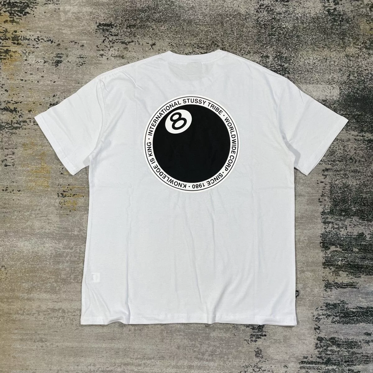 Stussy Short Sleeve T Shirts Stussy × Vintage Stussy 8-ball Logo Tshirt White