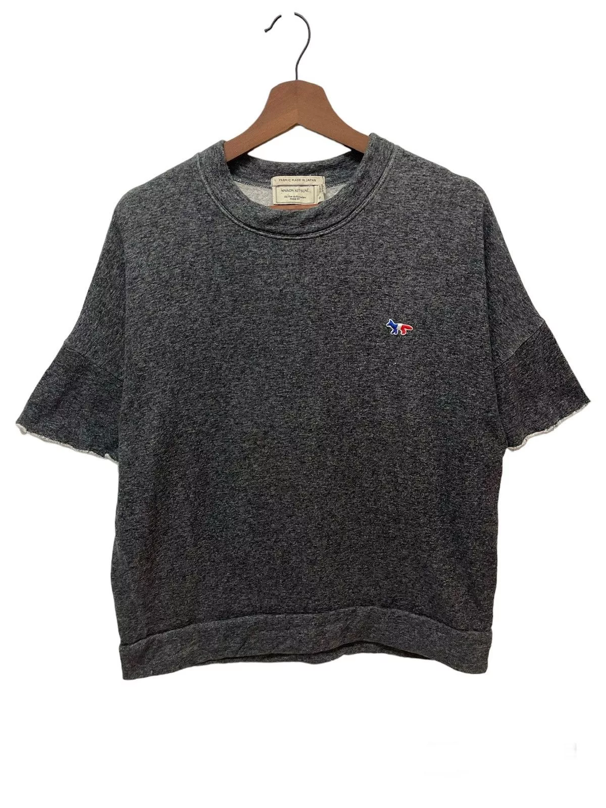 Maison Kitsune Sweatshirts Hoodies Maison Kitsune × Vintage VINTAGE MAISON KITSUNE PARIS SWEATER Gray