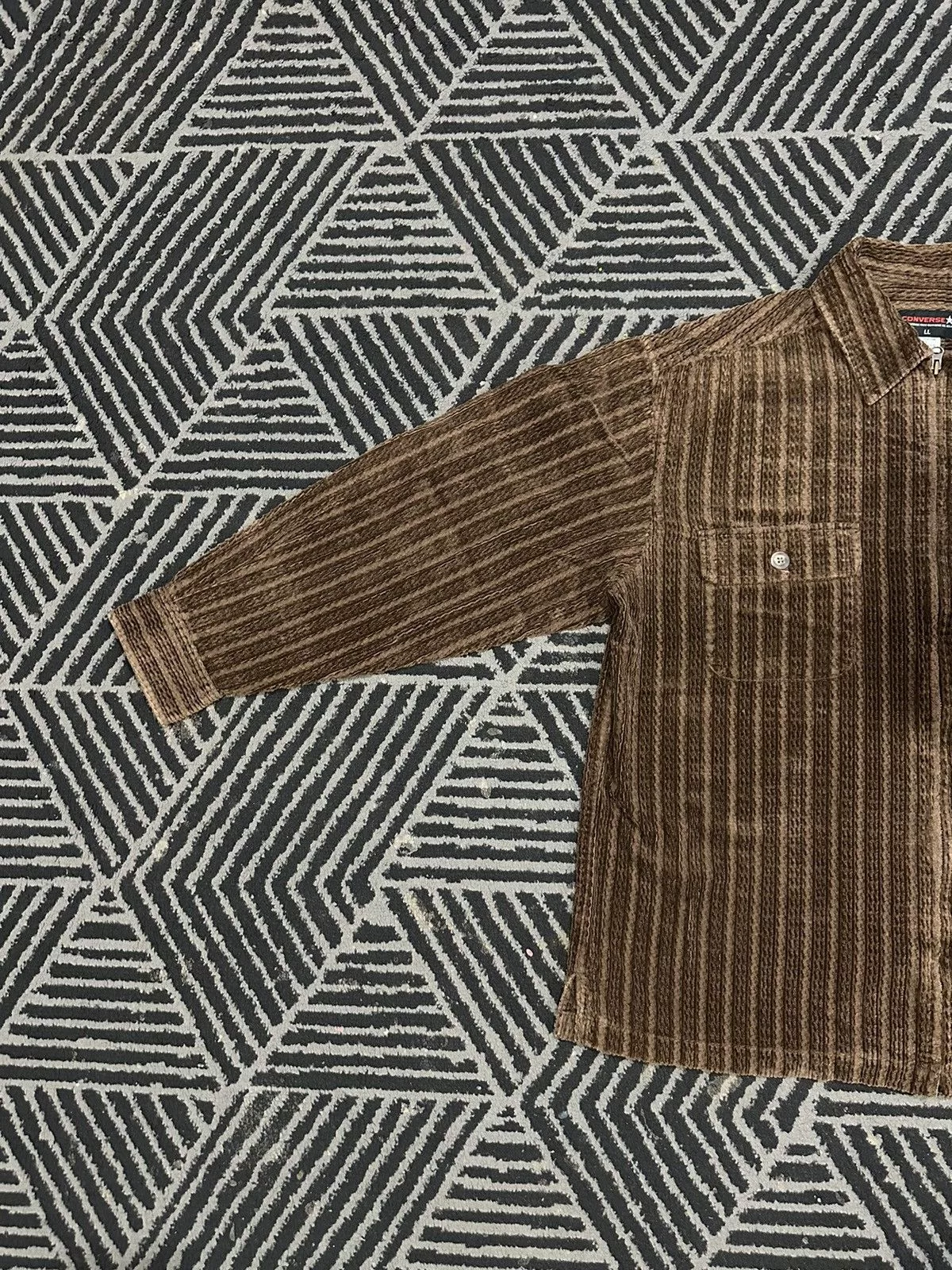 Converse Light Jackets Converse × Vintage Vintage CONVERSE Double Pocket Zipper Corduroy Jacket Brown