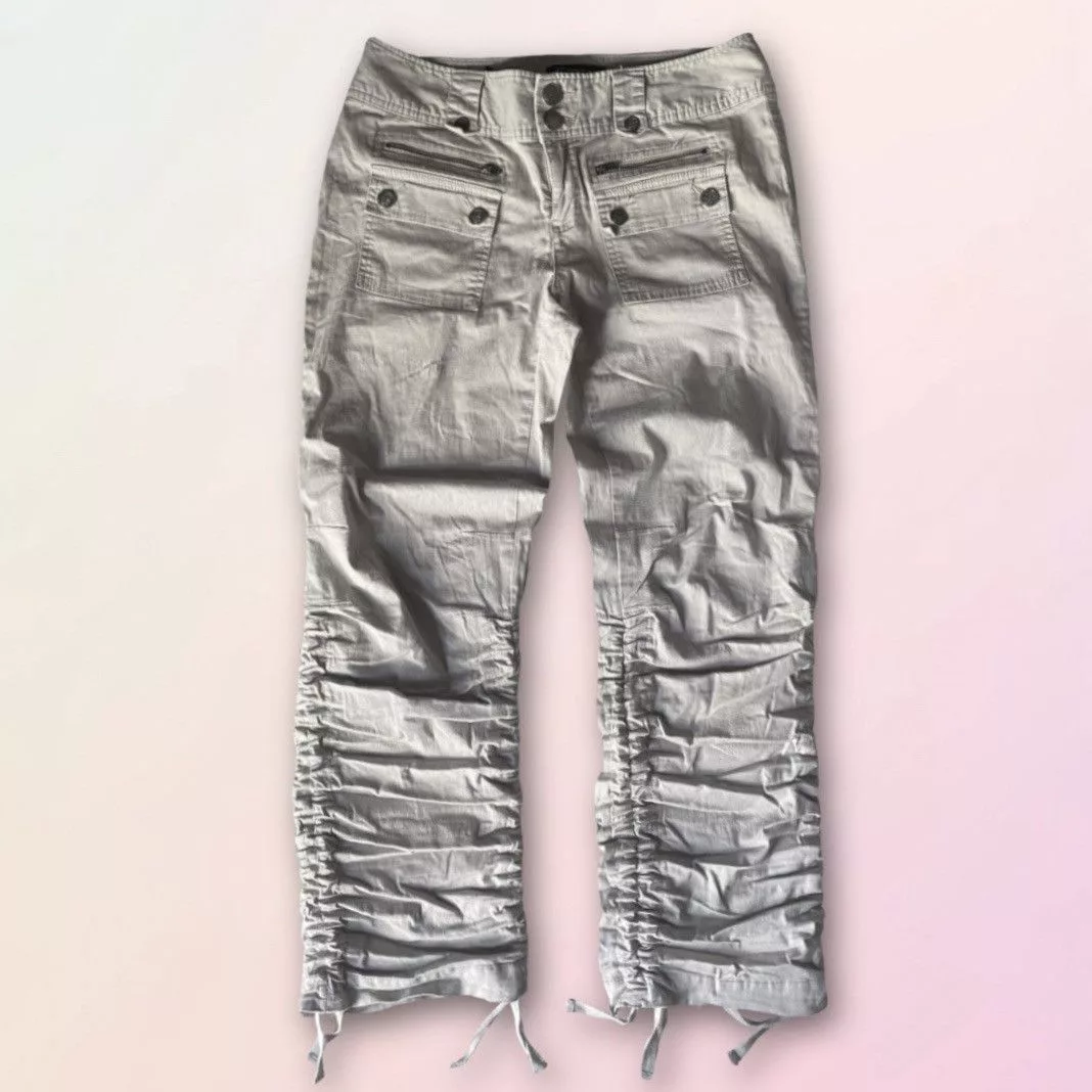 Vintage Pants Vintage INC International, Adjustable, Pocket Capri, Cargo Pants Brown Streetwear