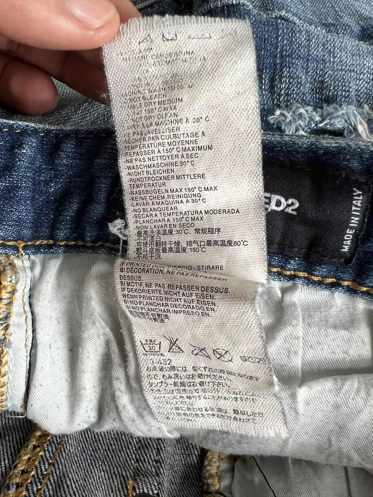 Dsquared2 Denim Dsquared2 × Purple DSQUARED2 Beautiful Patchwork Distressed Skinny Biker Jean Blue