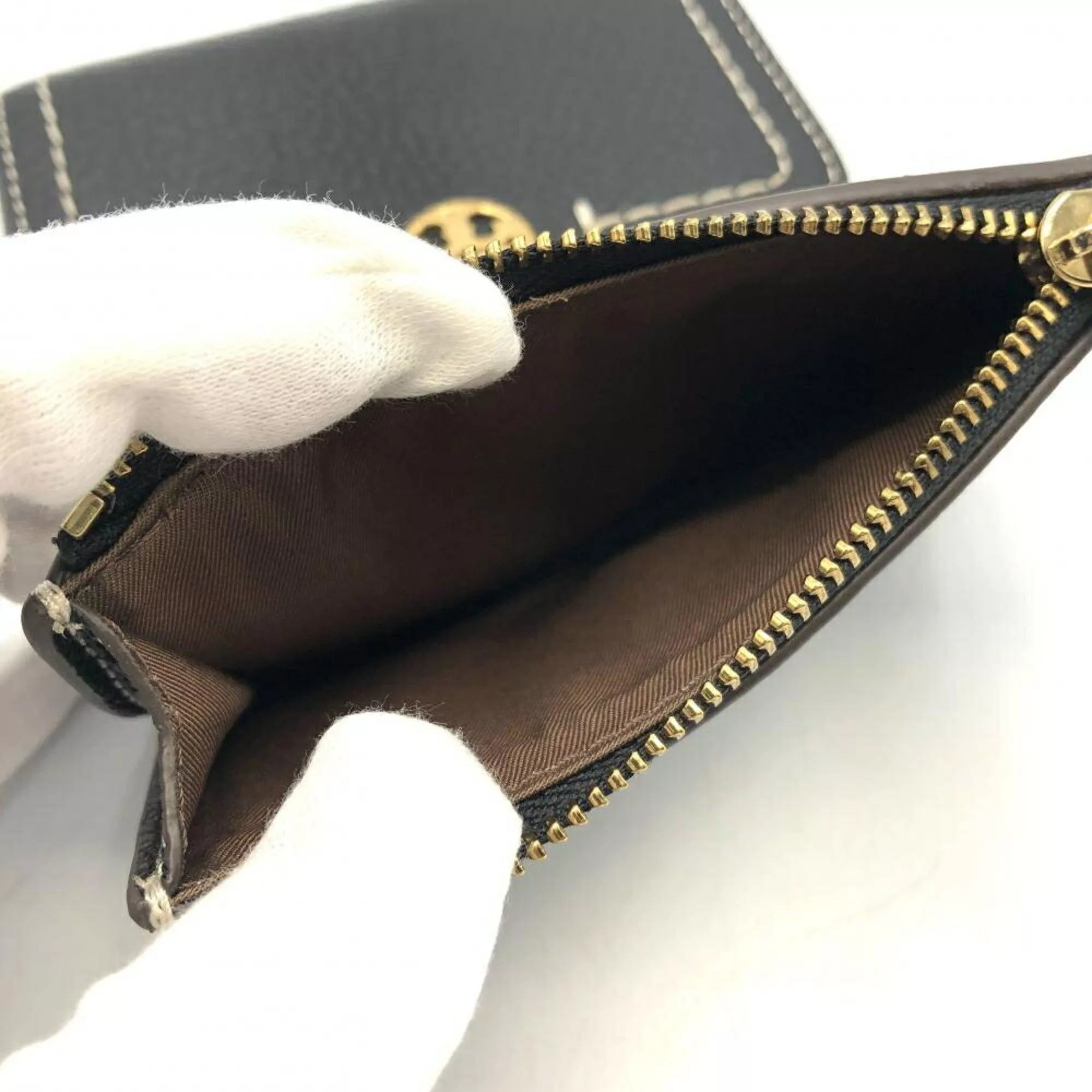 Tory Burch Wallets TORY BURCH Leather Felix Tri-fold Wallet Black Tory Burch