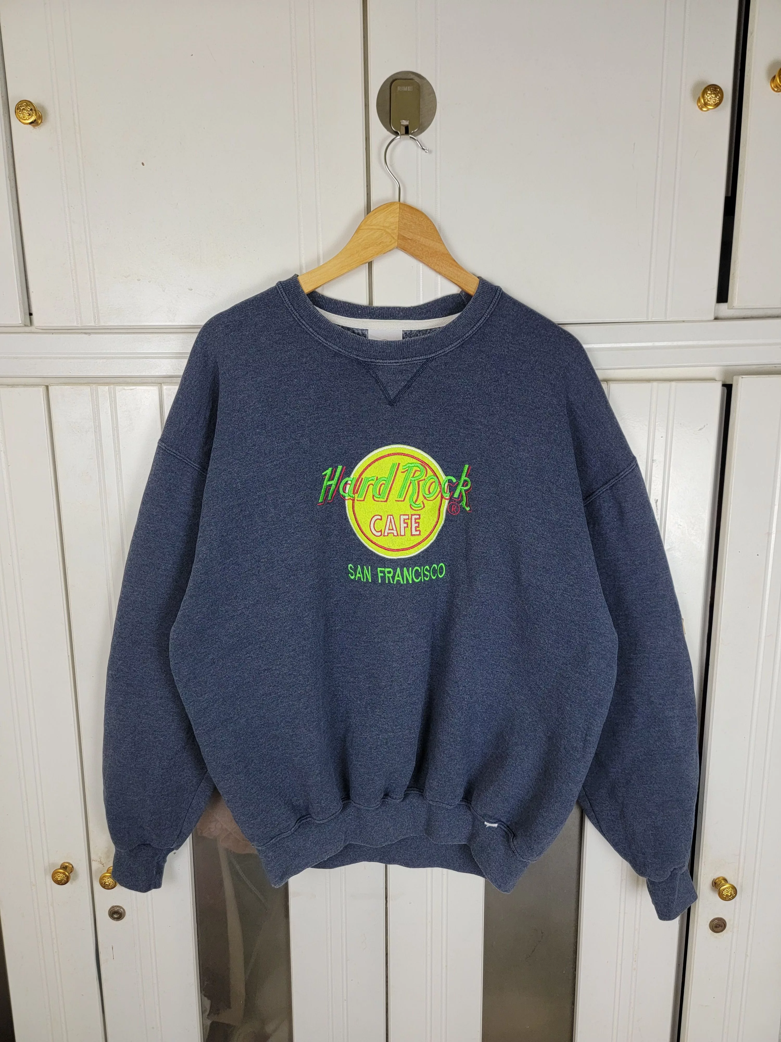 Hard Rock Cafe Sweatshirts Hoodies Hard Rock Cafe × Vintage Vintage Hard Rock Cafe San Francisco Sweatshirt Gray Streetwear