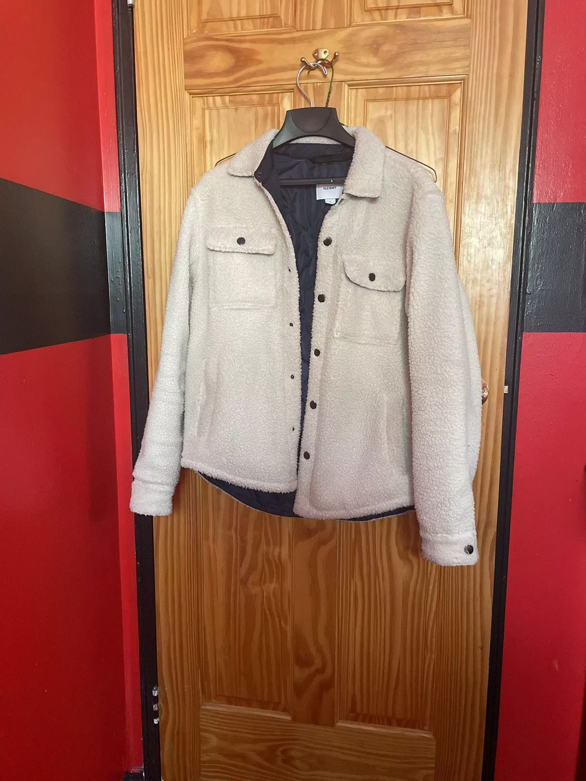 Old Navy Light Jackets Old Navy White Sherpa Trucker jacket