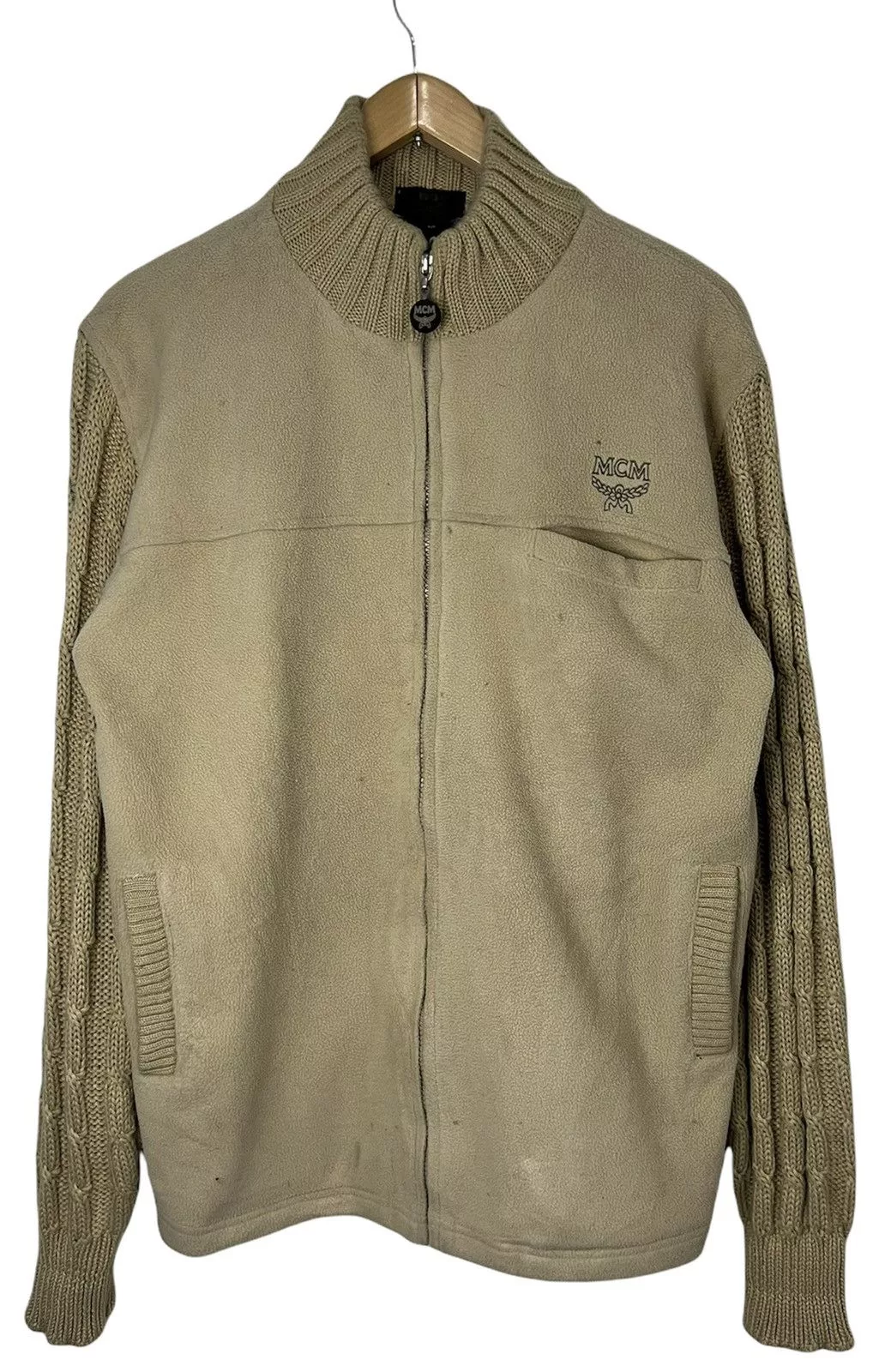 MCM Light Jackets MCM × Vintage MCM Fleece Jacket White Streetwear