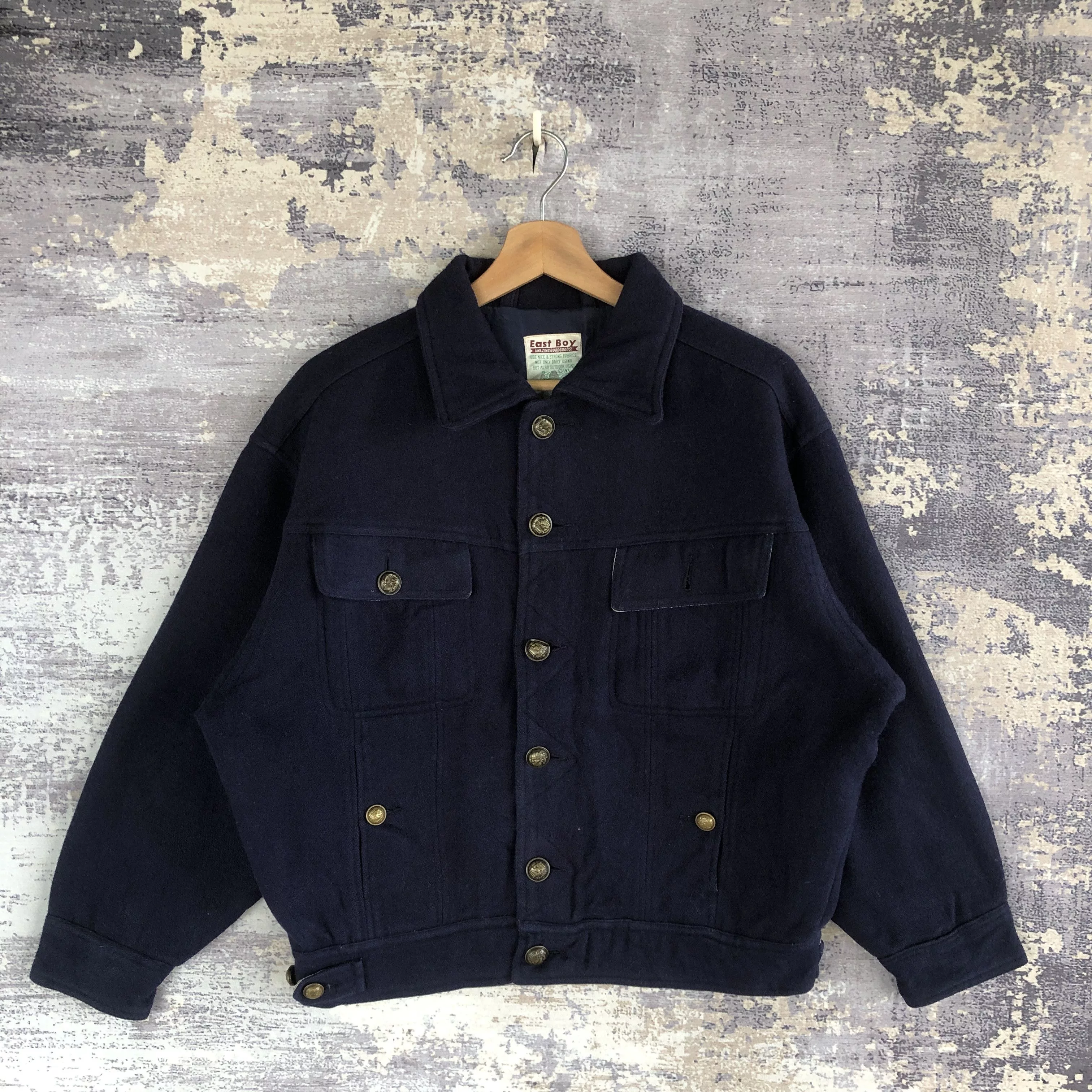 Vintage Light Jackets Vintage Eastboy Varsity Jacket Japanese Wool Jacket Multi