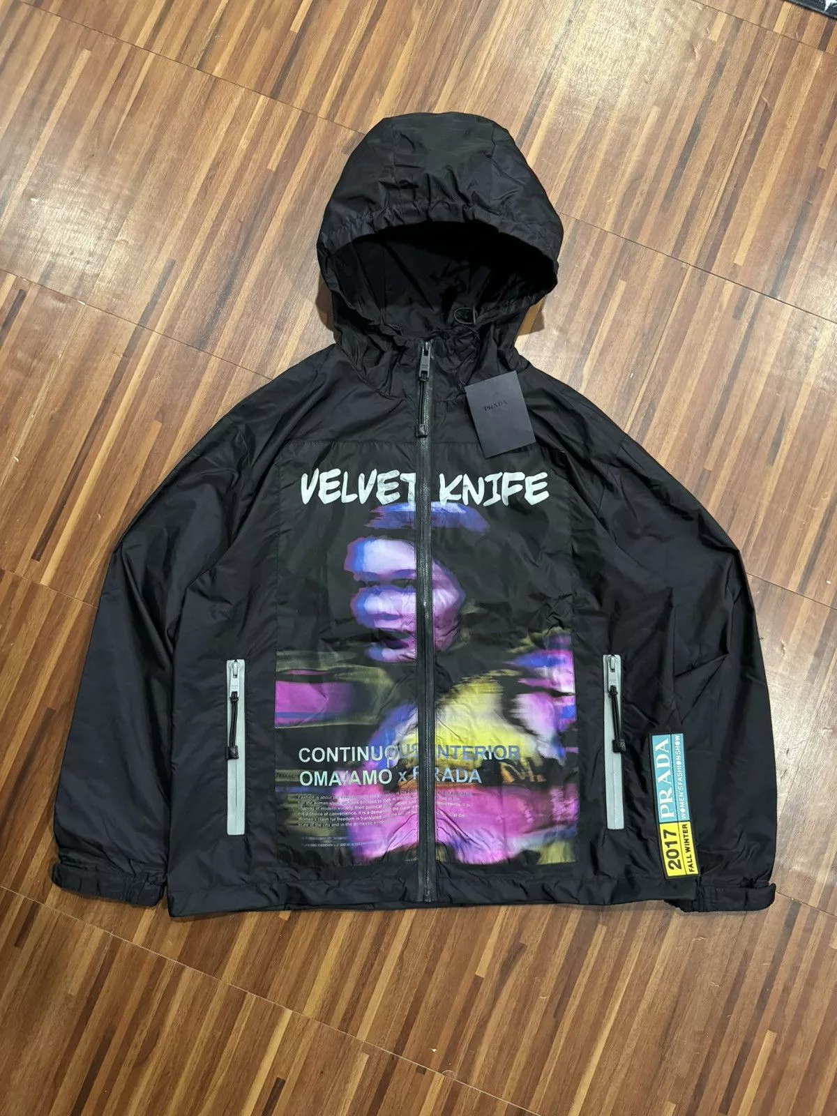 Prada Rain Jackets Prada Velvet Knife Windbreaker Jacket Black