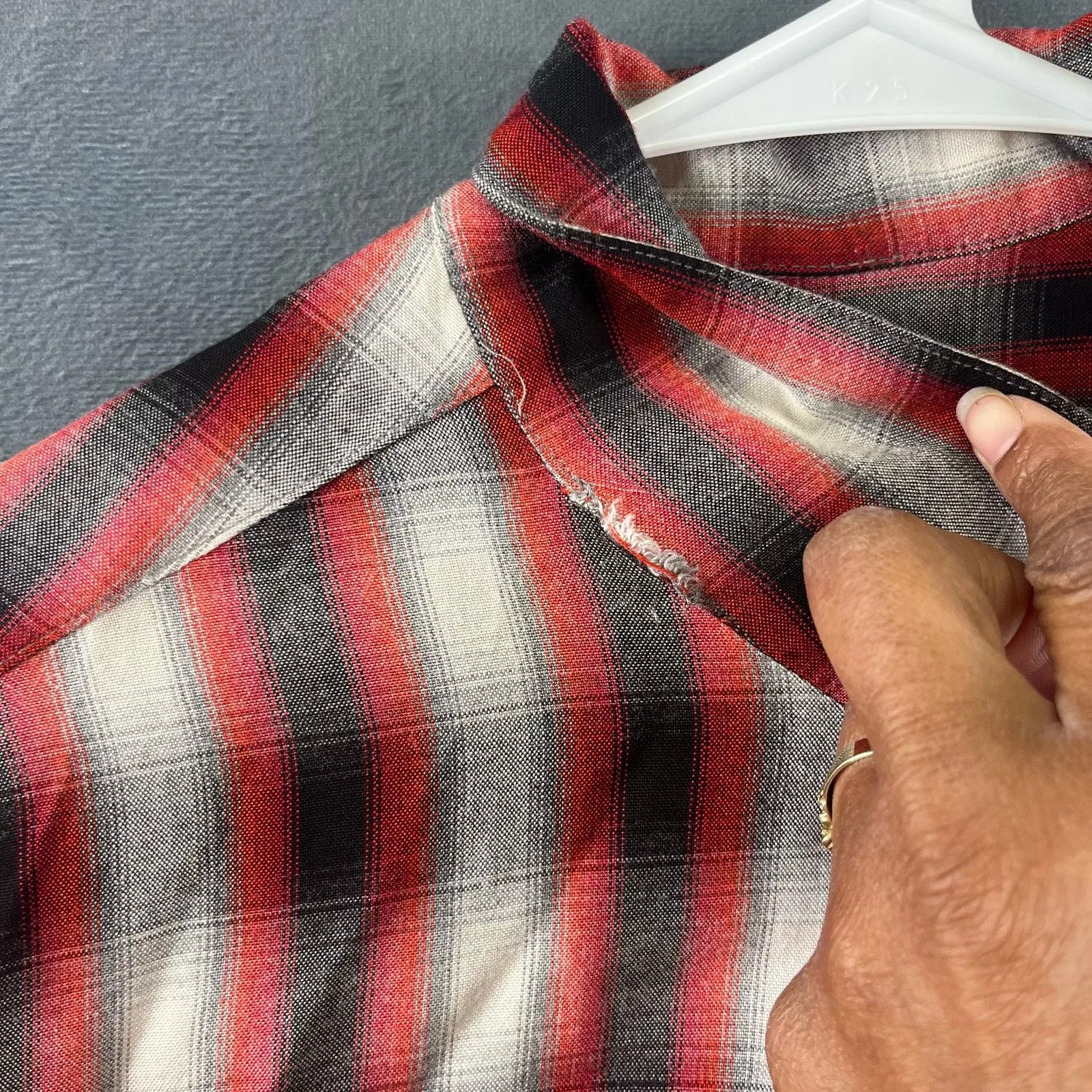Guess Shirts Button Ups Vintage Guess Made in USA Plaid Button Down Shirt Medium Red