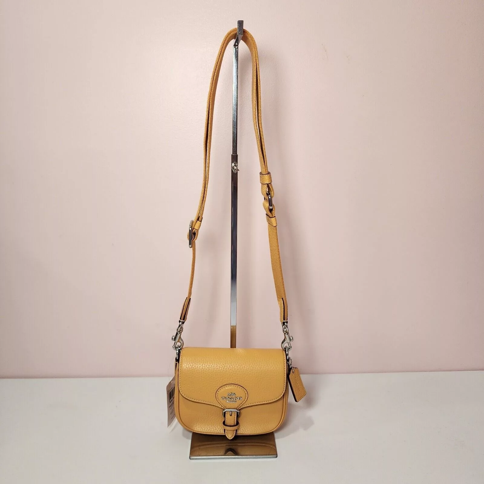 Coach Shoulder Bags Coach CP001 Amelia Small Saddle Bag Flower HONEYCOMB Yellow