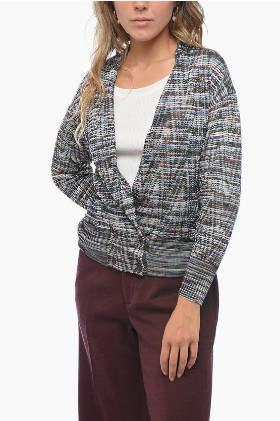 Missoni Sweaters Missoni og1mm0724 Stretch Fabric Breasted Cardigan in Multicolor