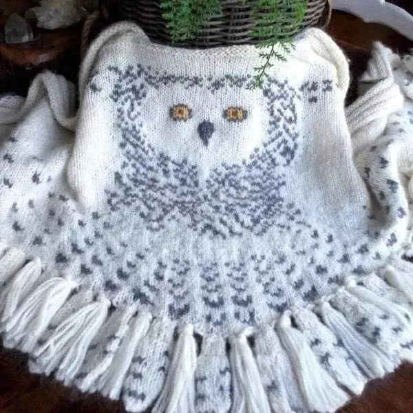 Vintage Scarves Vintage Retro Owl Scarf Hedwig White