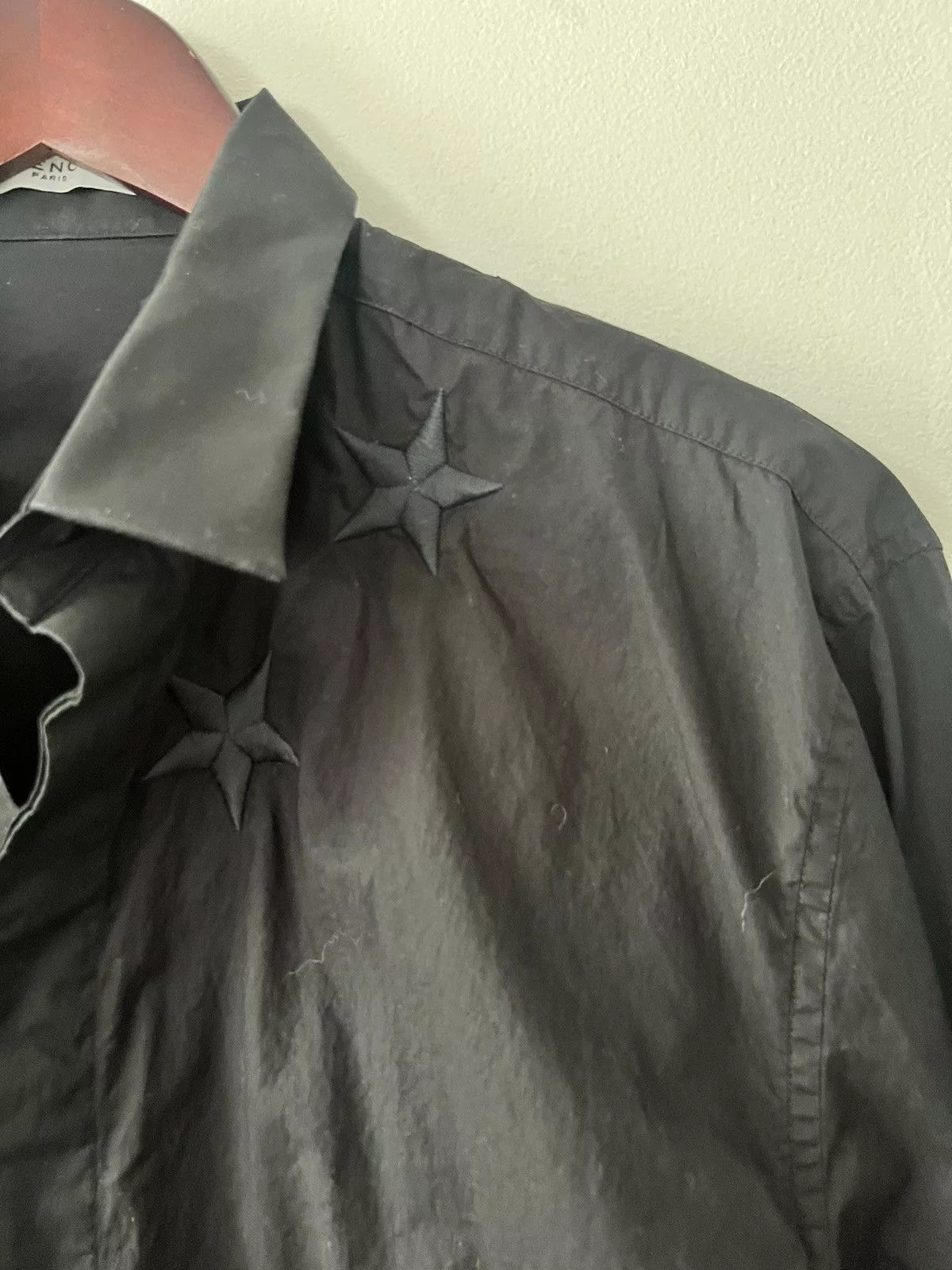 Givenchy Shirts Button Ups Givenchy Long Sleeve Star Embroidered Black