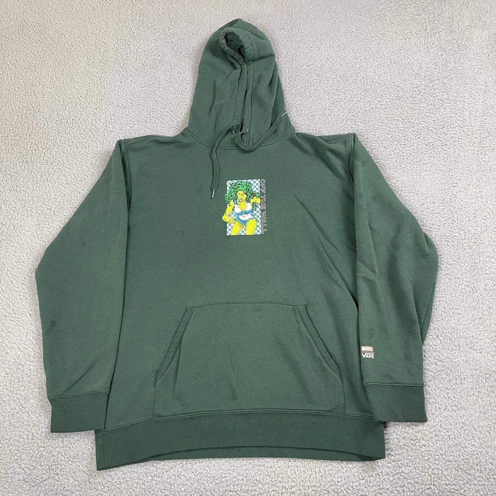 Marvel Comics Sweatshirts Hoodies Marvel Comics × Vans Marvel Vans Collab She Hulk Hoodie Green Large Off the Wall