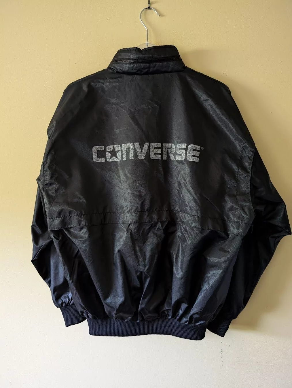 Converse Light Jackets Converse × Vintage Vintage 90's Converse RARE React Promo Nylon Jacket Black