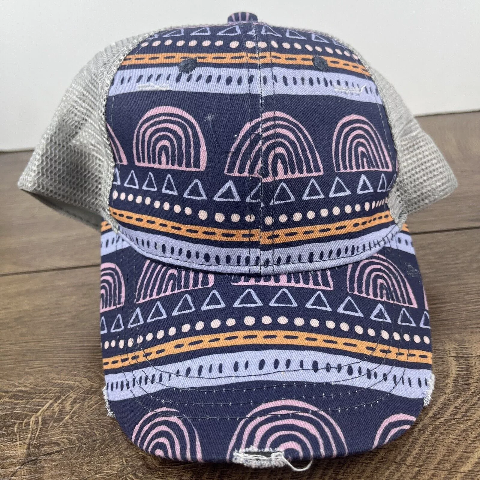 Other Hats Other Blue Creative Hatr Rainbow Pyramid Blue Hat Adjustable Adult
