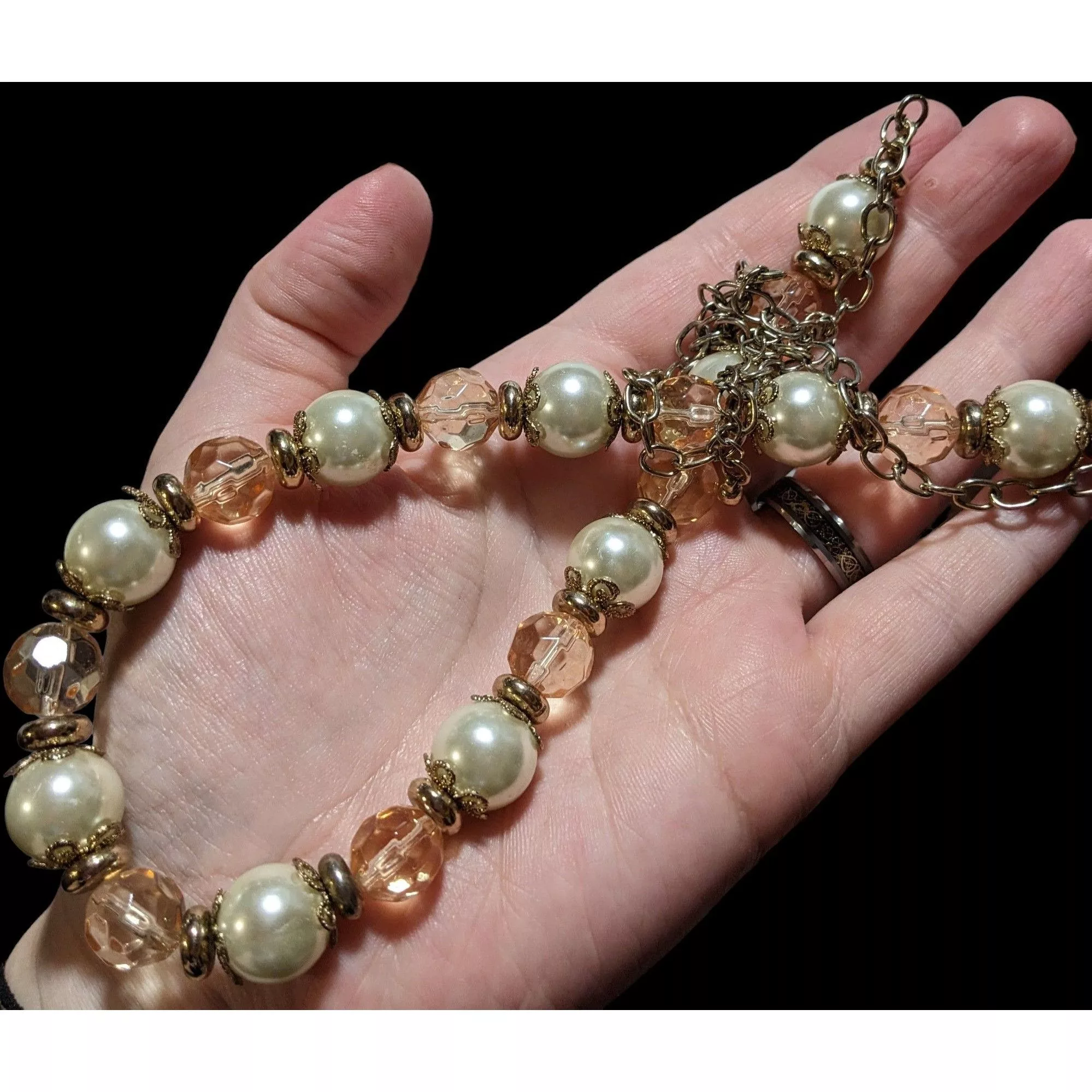 Other Necklaces Other Regency Glam Pearl Beaded Statement Necklace White