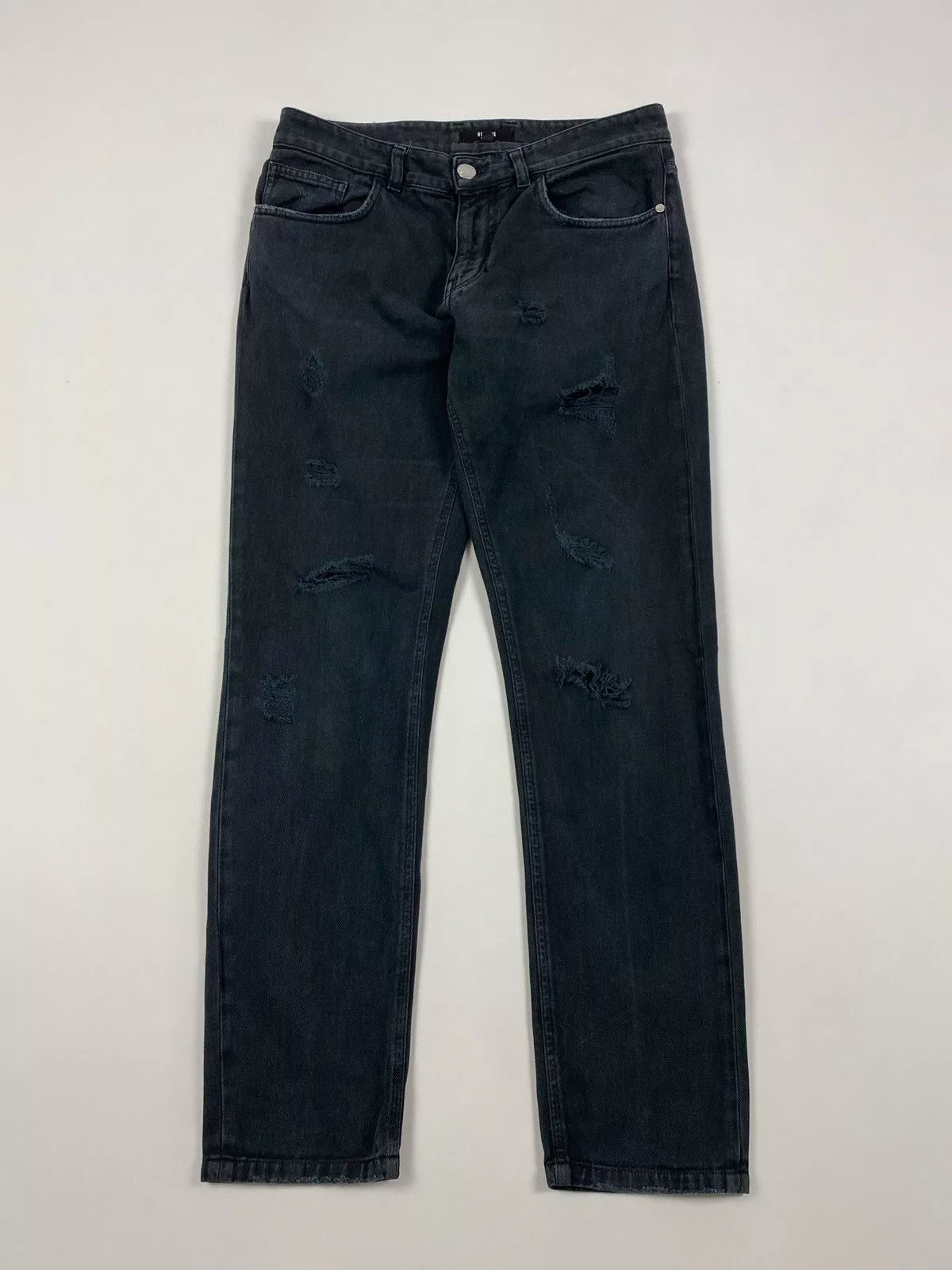 Versace Denim Versace Distressed Faded Colour Denim Jeans Pants Black