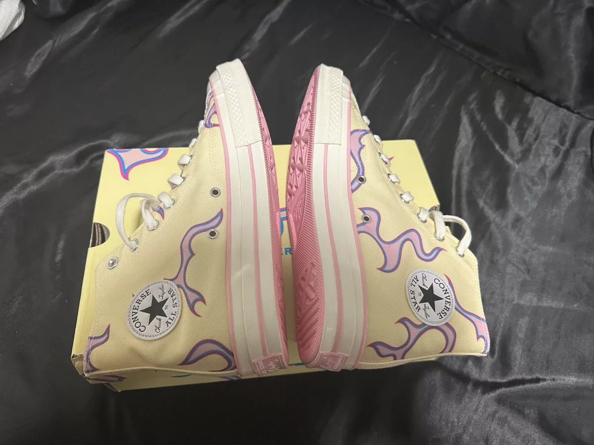 Converse Hi Top Sneakers Converse × Golf le Fleur × Tyler The Creator Chuck Taylor All Star 70 Hi Golf le Fleur Yellow Flame