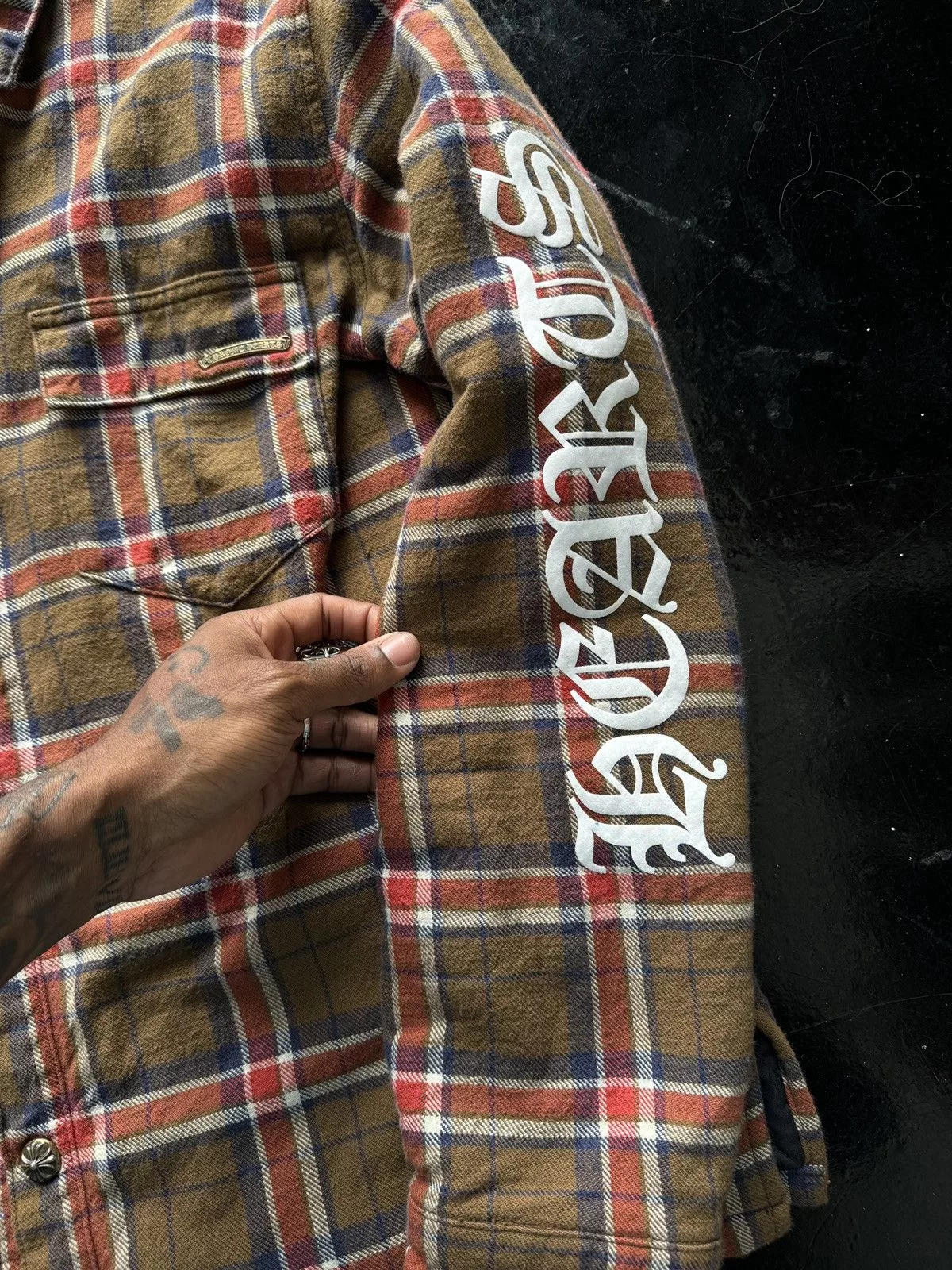 Chrome Hearts Shirts Button Ups Chrome Hearts Flannel Brown