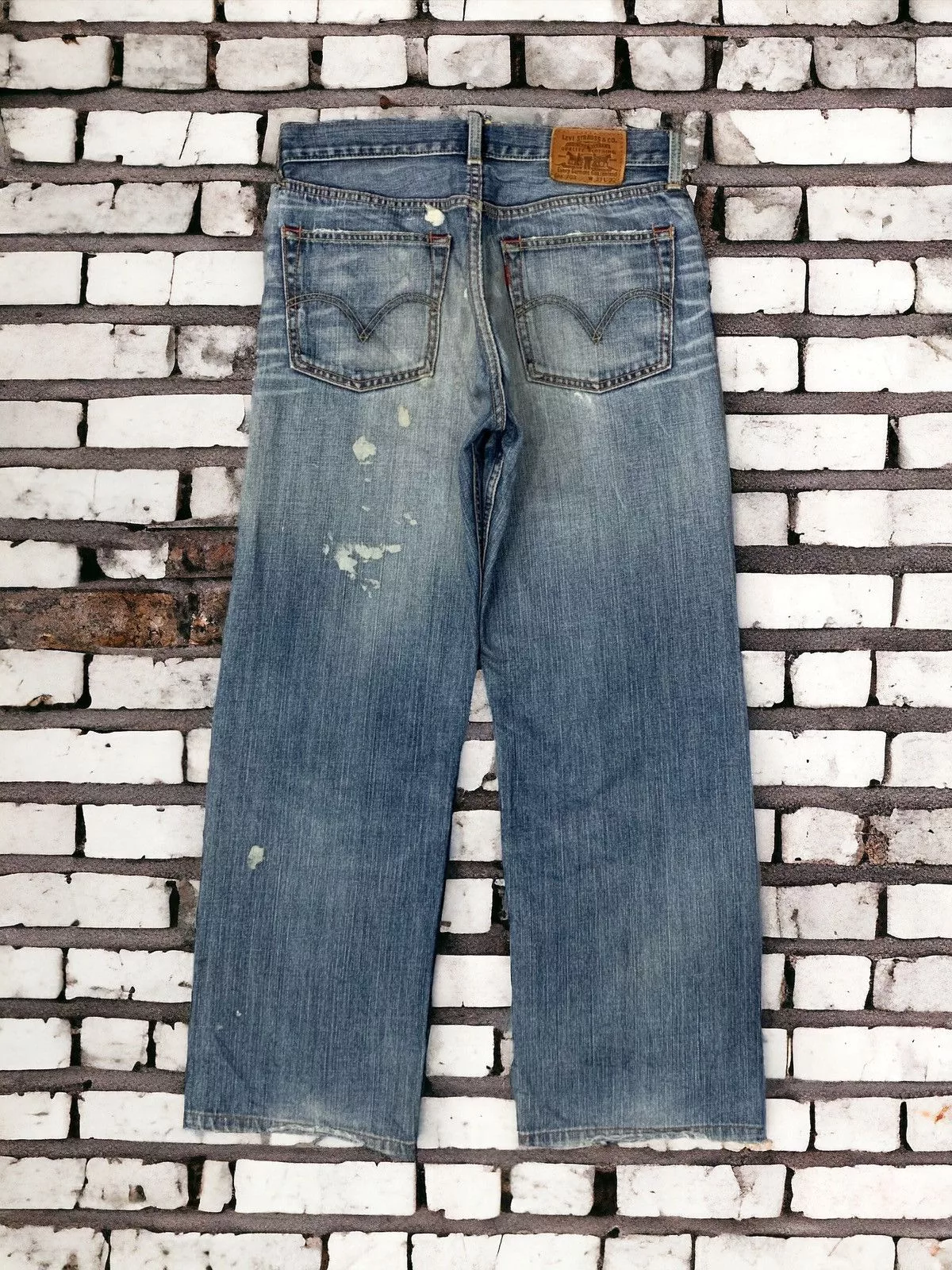 Levi's Denim Levi's Levis 703 Distressed Paint Marks Denim Pants (AB36) Blue
