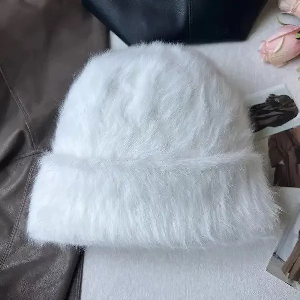 Designer Hats Designer × Japanese Brand Rabbit fur Beanies White Streetwear