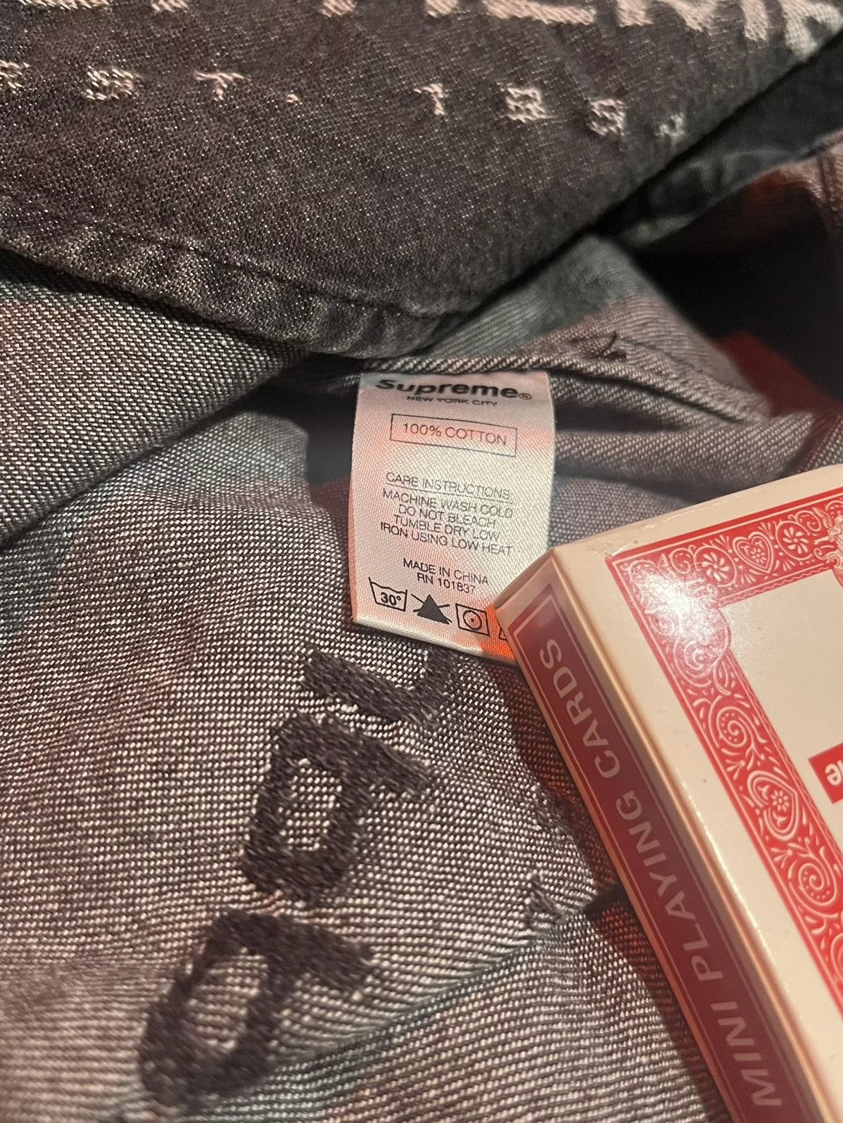 Supreme Shirts Button Ups Supreme Jacquard Denim Shirt Black
