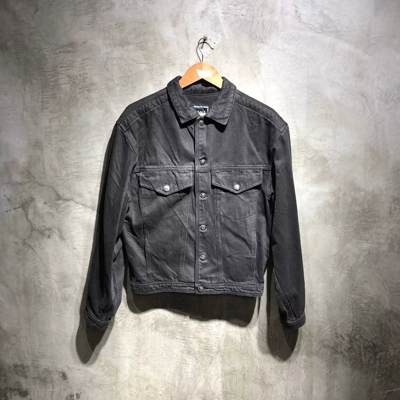 Versace Denim Jackets Versace Embroidered Logo Denim jacket Black