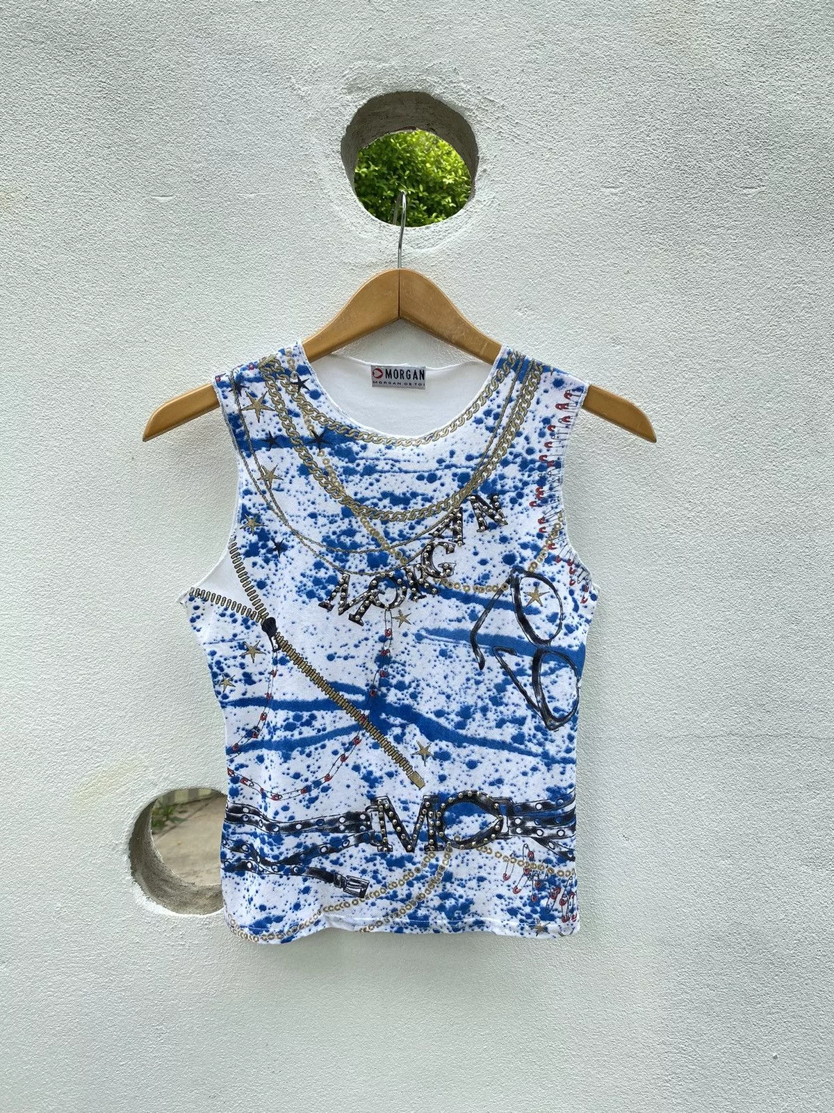 Morgano Blouses Morgano Morgan Y2K printed top Blue