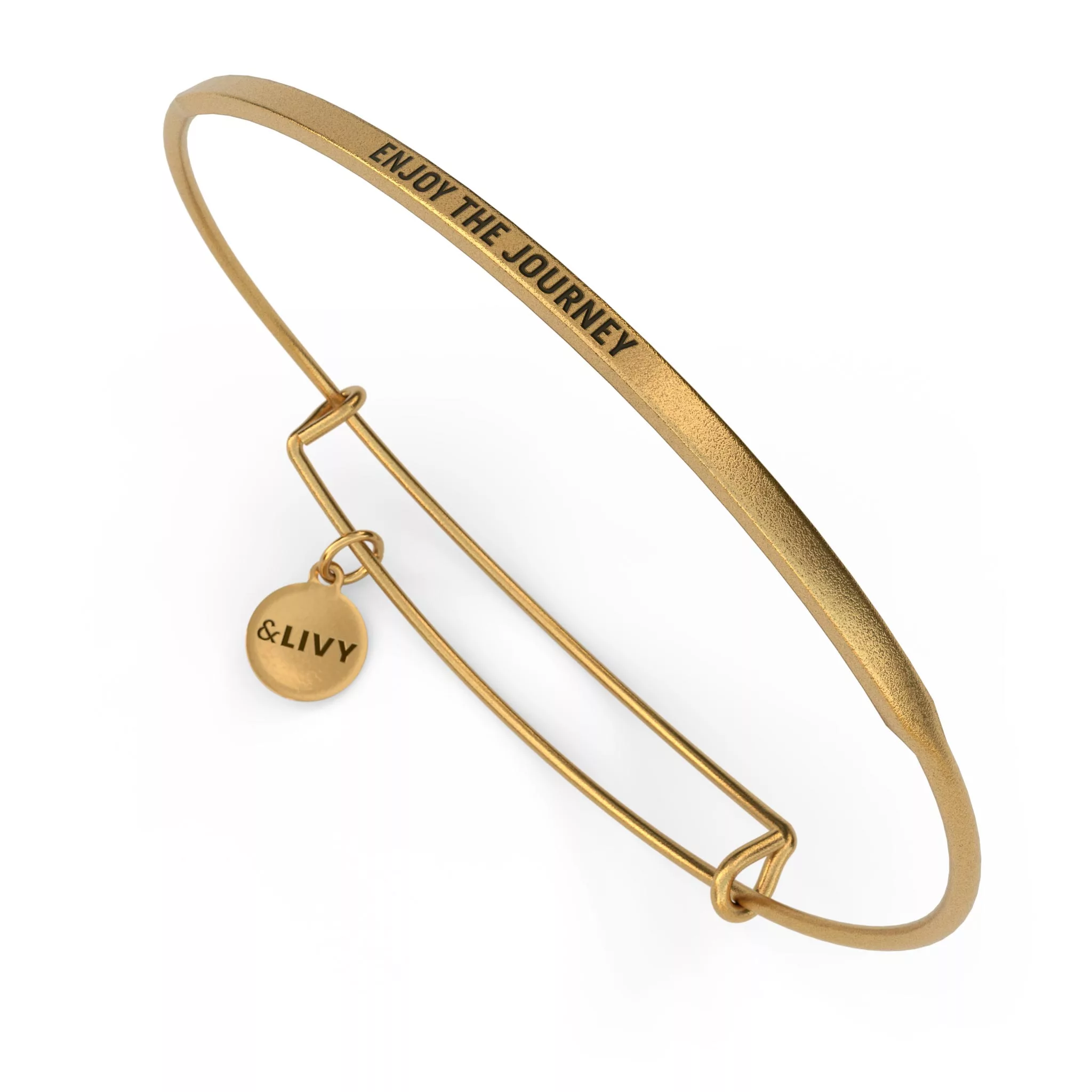 Enjoy The Journey Adjustable Bracelet | Antique gold posy engraved ENJOY THE JOURNEY