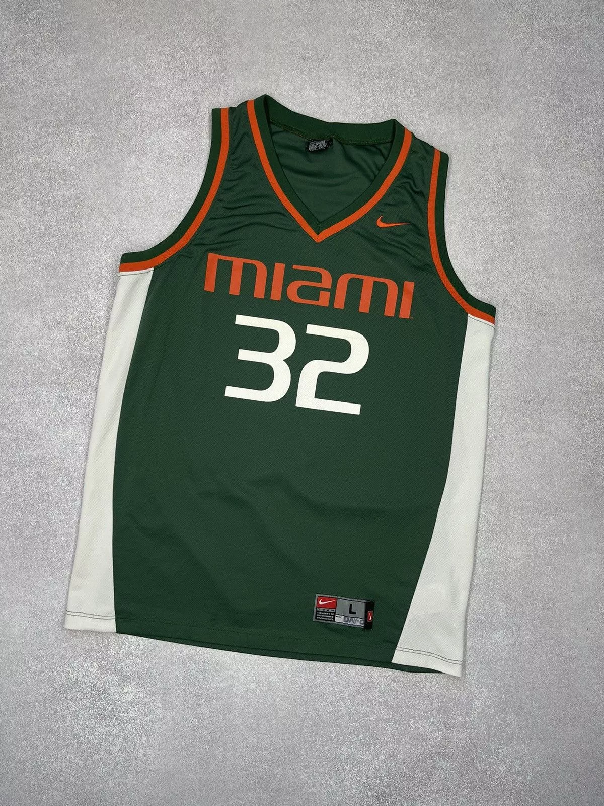 Nike Long Sleeve T Shirts Nike × Vintage Vintage Nike Team Miami 32 Jersey size L Green Sportswear