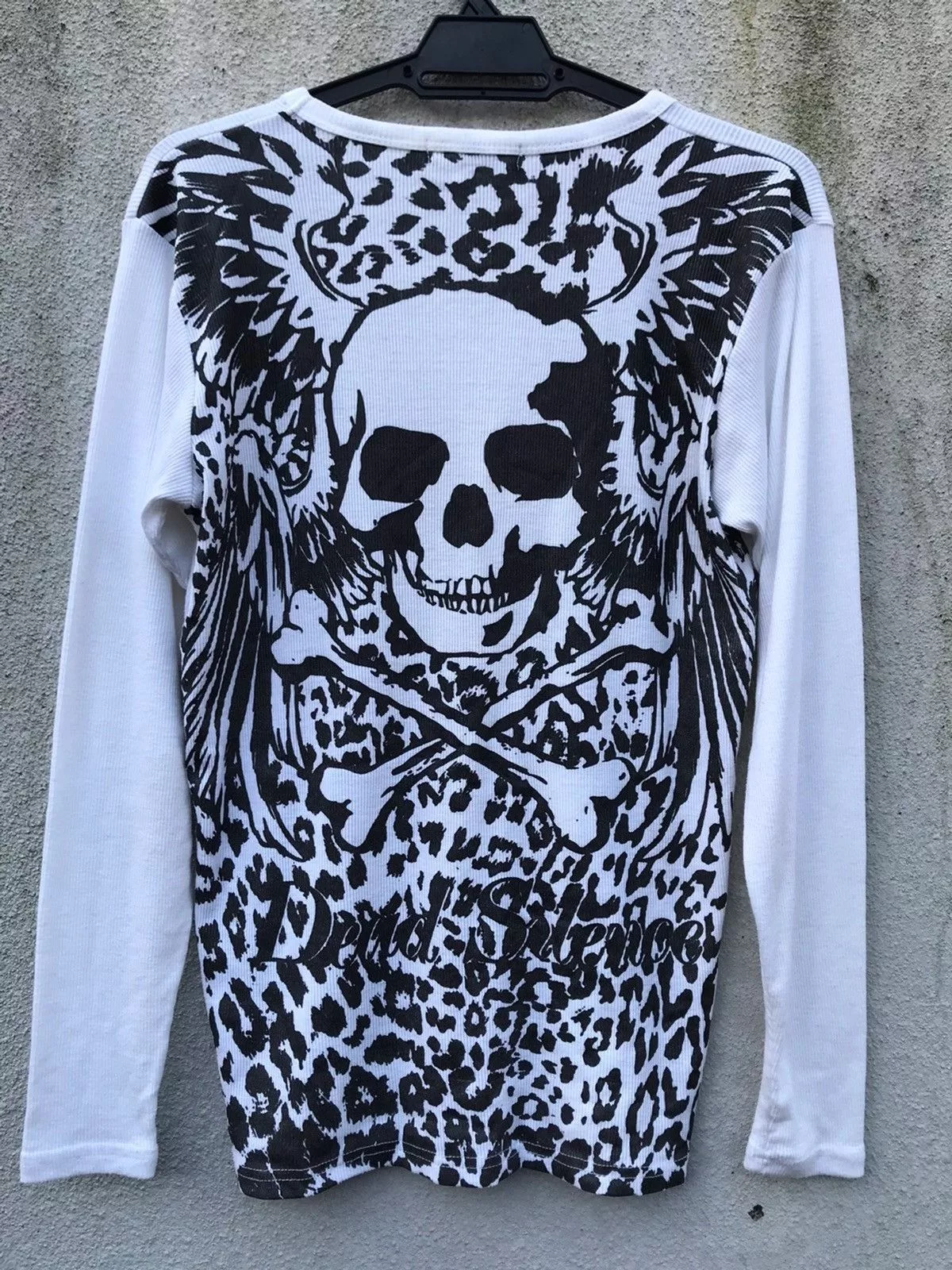 Seditionaries Long Sleeve T Shirts Seditionaries × Vintage 💀Defective Struct Skull Full Print Pleated Long Sleeve White