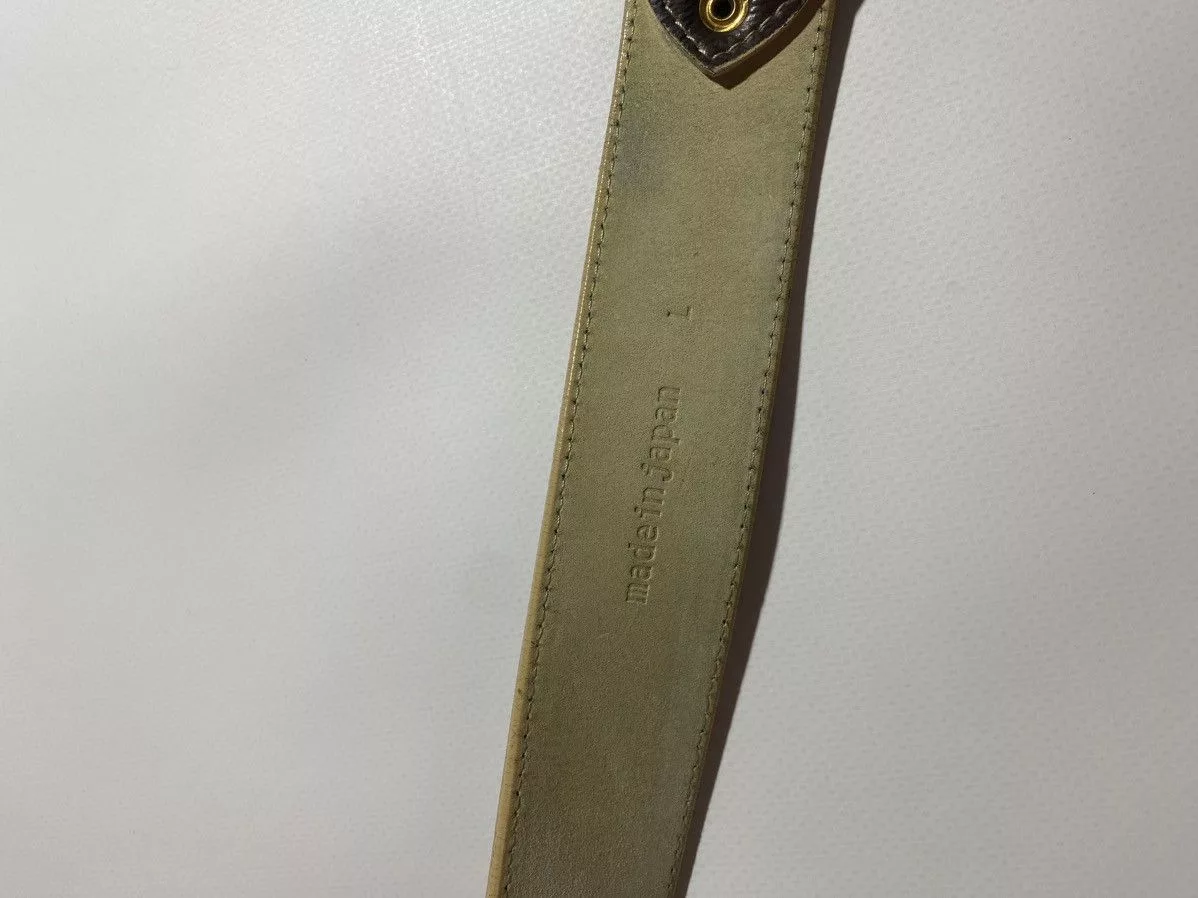 Bape Belts Bape Check Leather Belt Brown
