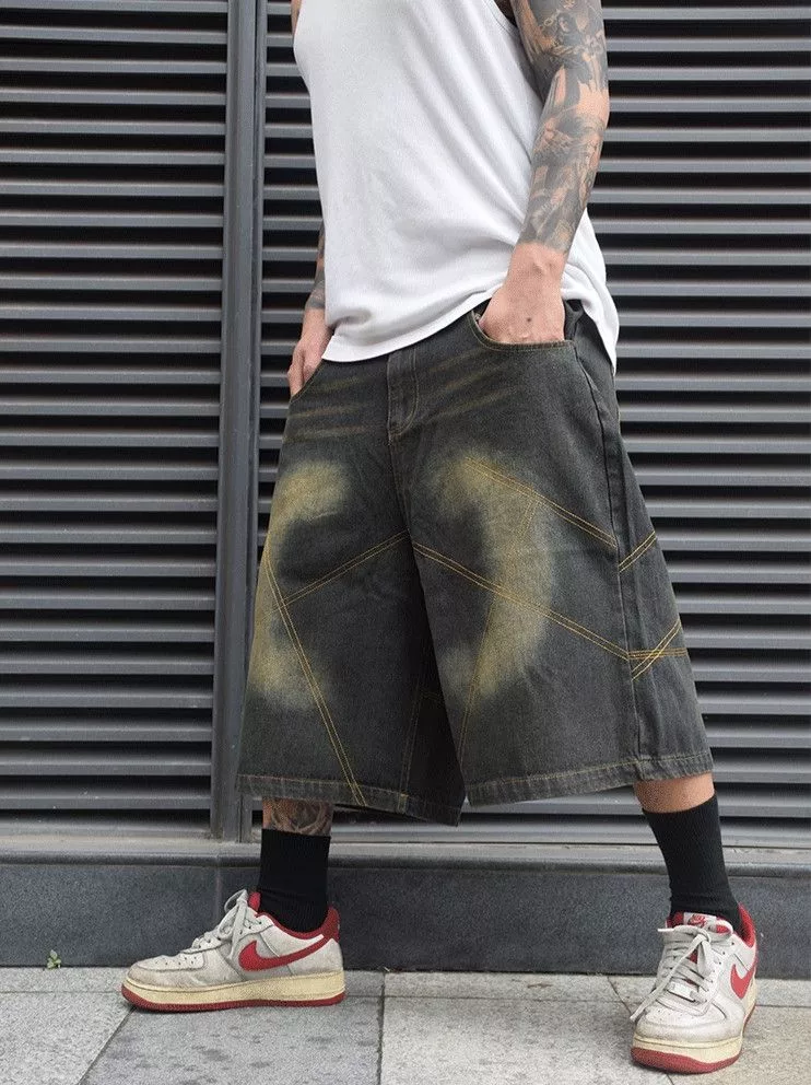 Japanese Brand Shorts Japanese Brand × Vintage Distressed Double Stitching Jorts Vintage Style Baggy Cholo Multi Streetwear