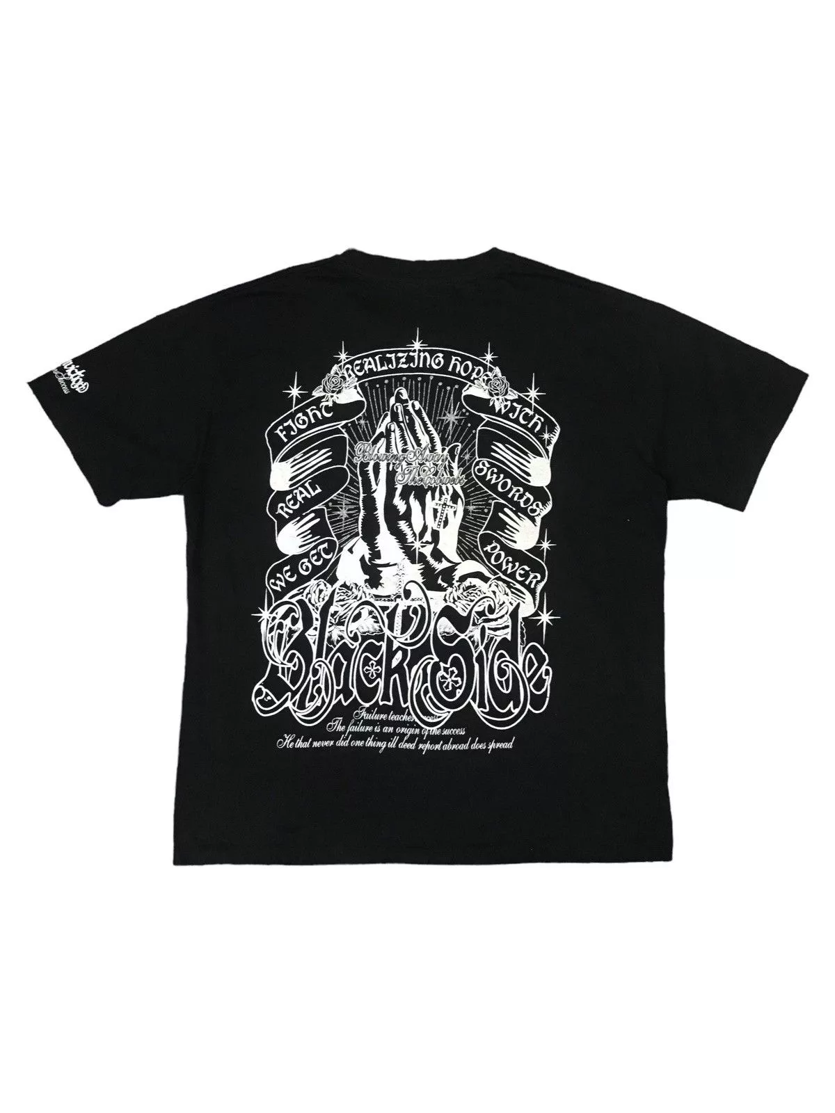 14th Addiction Short Sleeve T Shirts 14th Addiction × Affliction × If Six Was Nine Time Step Religion Art Pray To Realizing Hope Hysteric Black