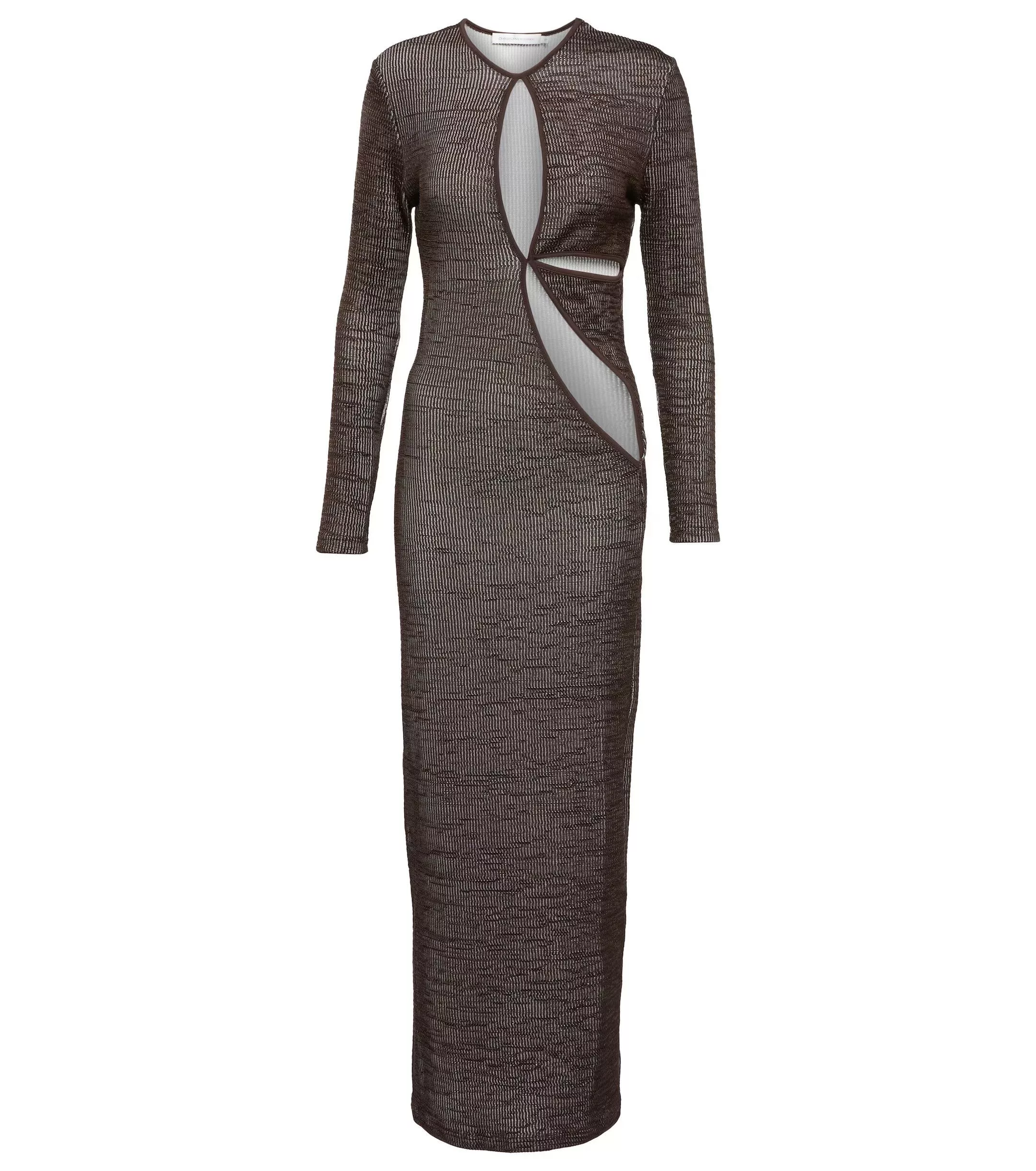 Christopher Esber Midi Dresses Christopher Esber Crochet Anglaise Dress Brown
