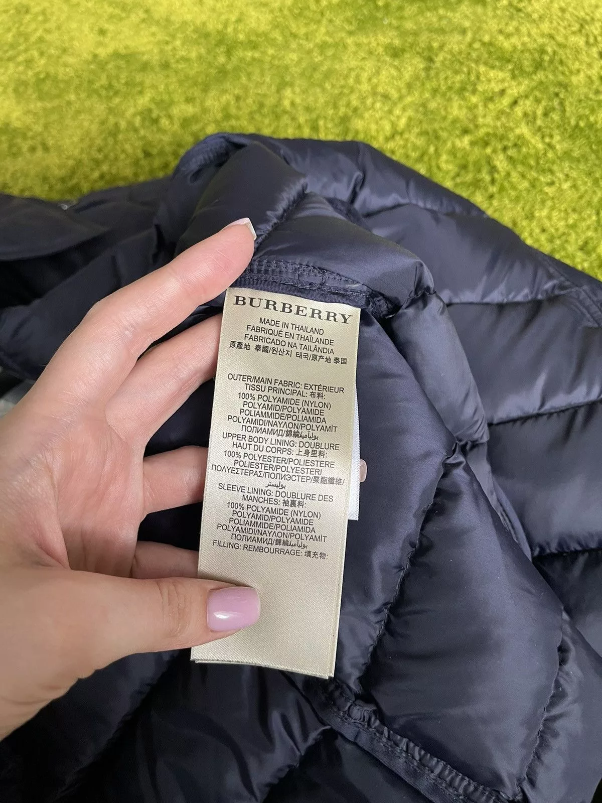 Burberry Down Jackets Burberry × Designer Burberry Brit belted down puffer jacket Blue Luxury