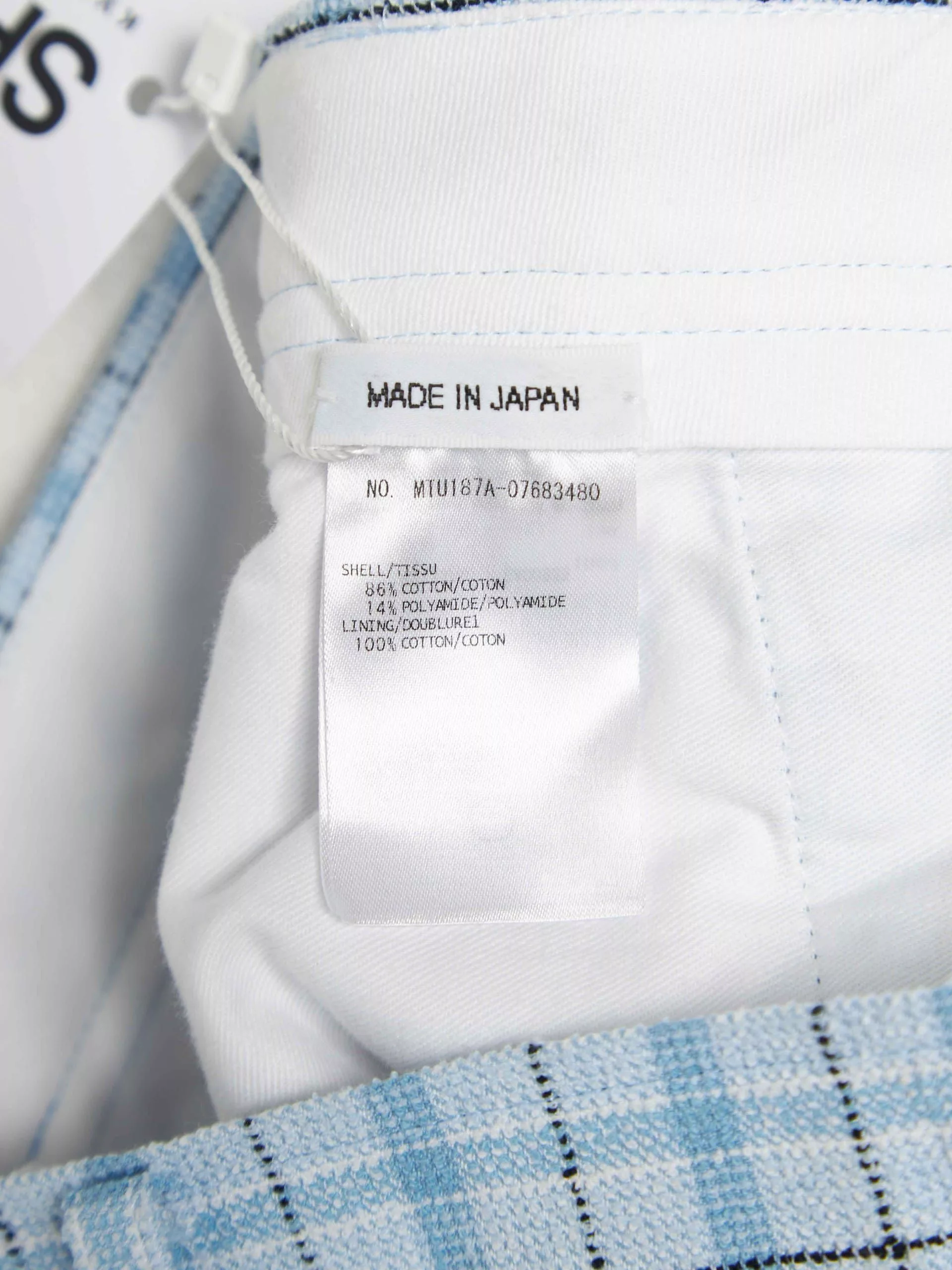 Thom Browne Casual Pants Thom Browne Light Blue Checkered Pants