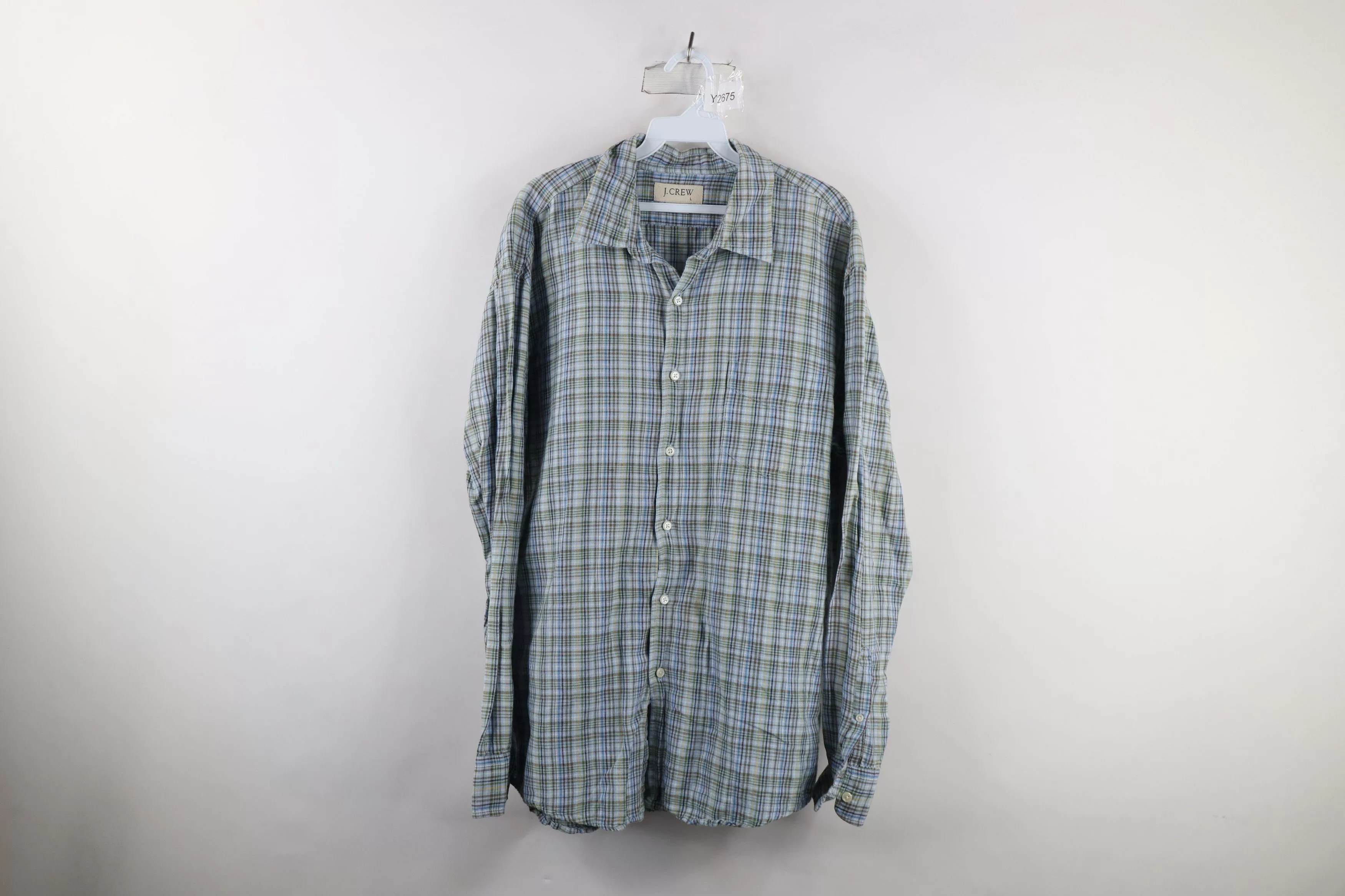 J.Crew Shirts Button Ups J.Crew × Vintage Vintage 90s J Crew Blend Rainbow Plaid Collared Button Shirt Multi