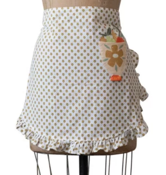 Half Apron w/ Appliqued Pocket, Dots & Ruffle