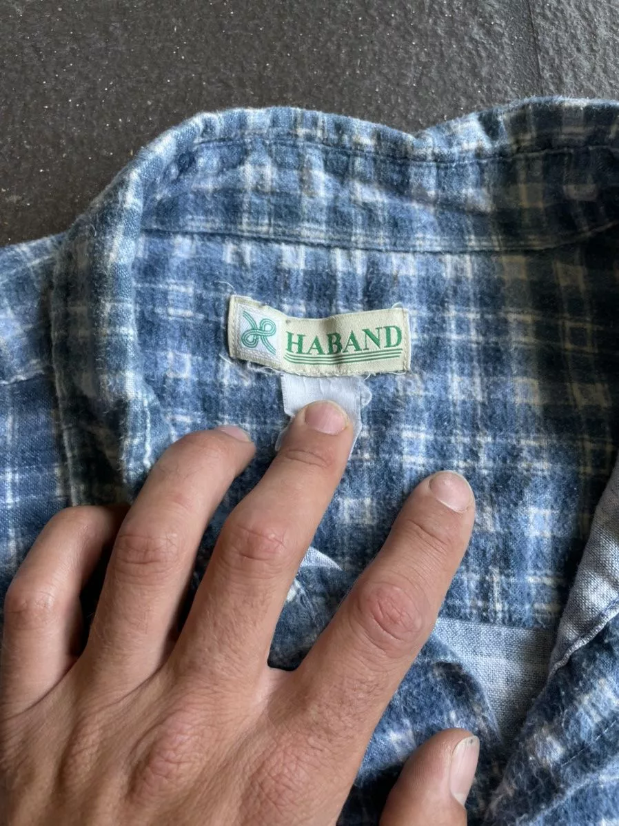 Haband Shirts Button Ups Vintage Haband Blue Flannel