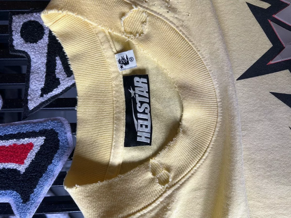 HELLSTAR Short Sleeve T Shirts HELLSTAR CRACKED Yellow