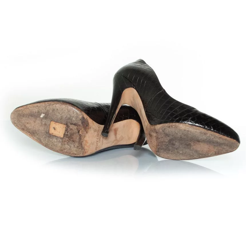 Jimmy Choo Heels Jimmy Choo, Croco printed heels in black