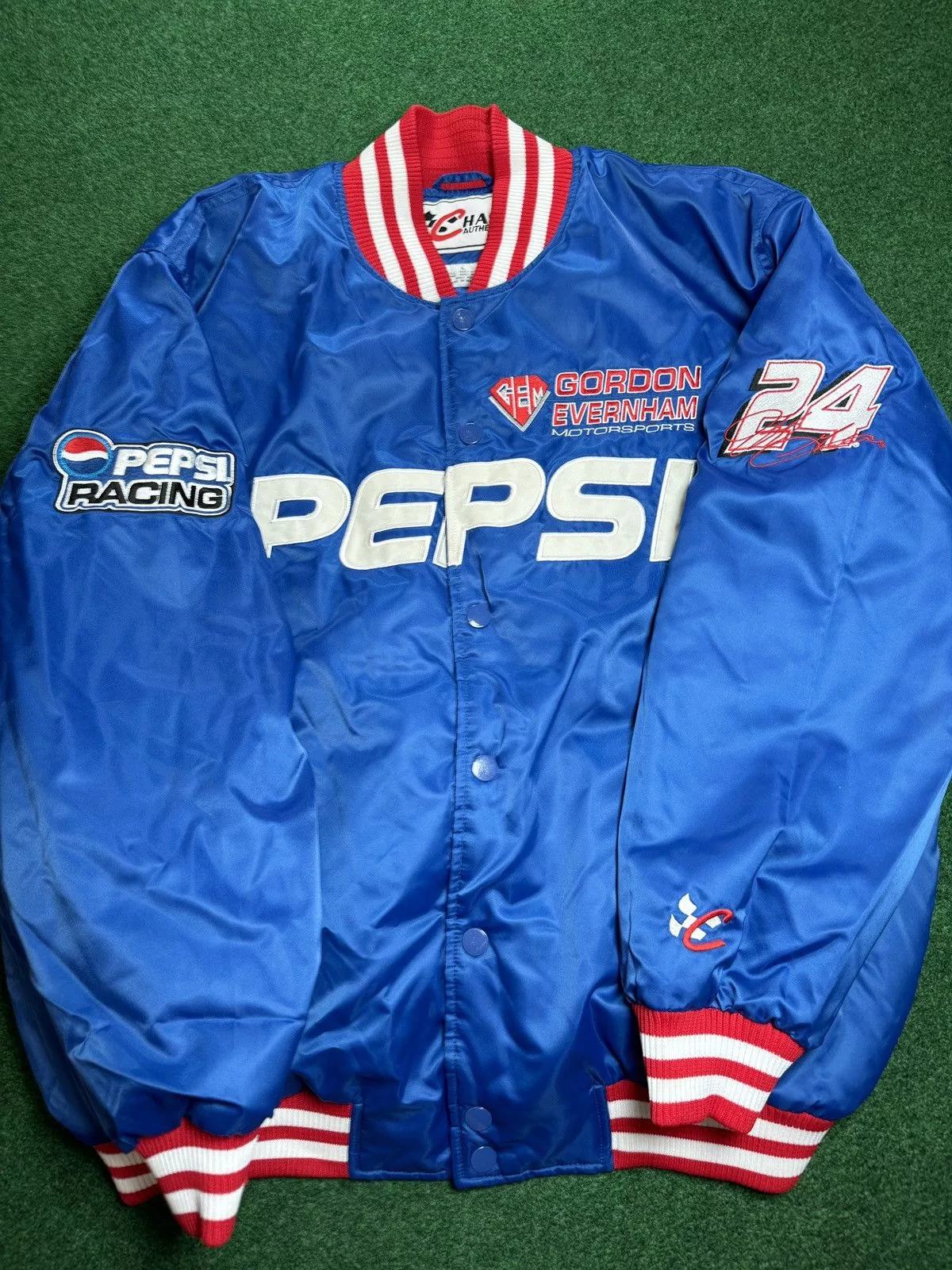 Chase Authentics Bombers Chase Authentics × Vintage NASCAR Chase Authentics Pepsi #24 Jeff Gordon Blue Jacket